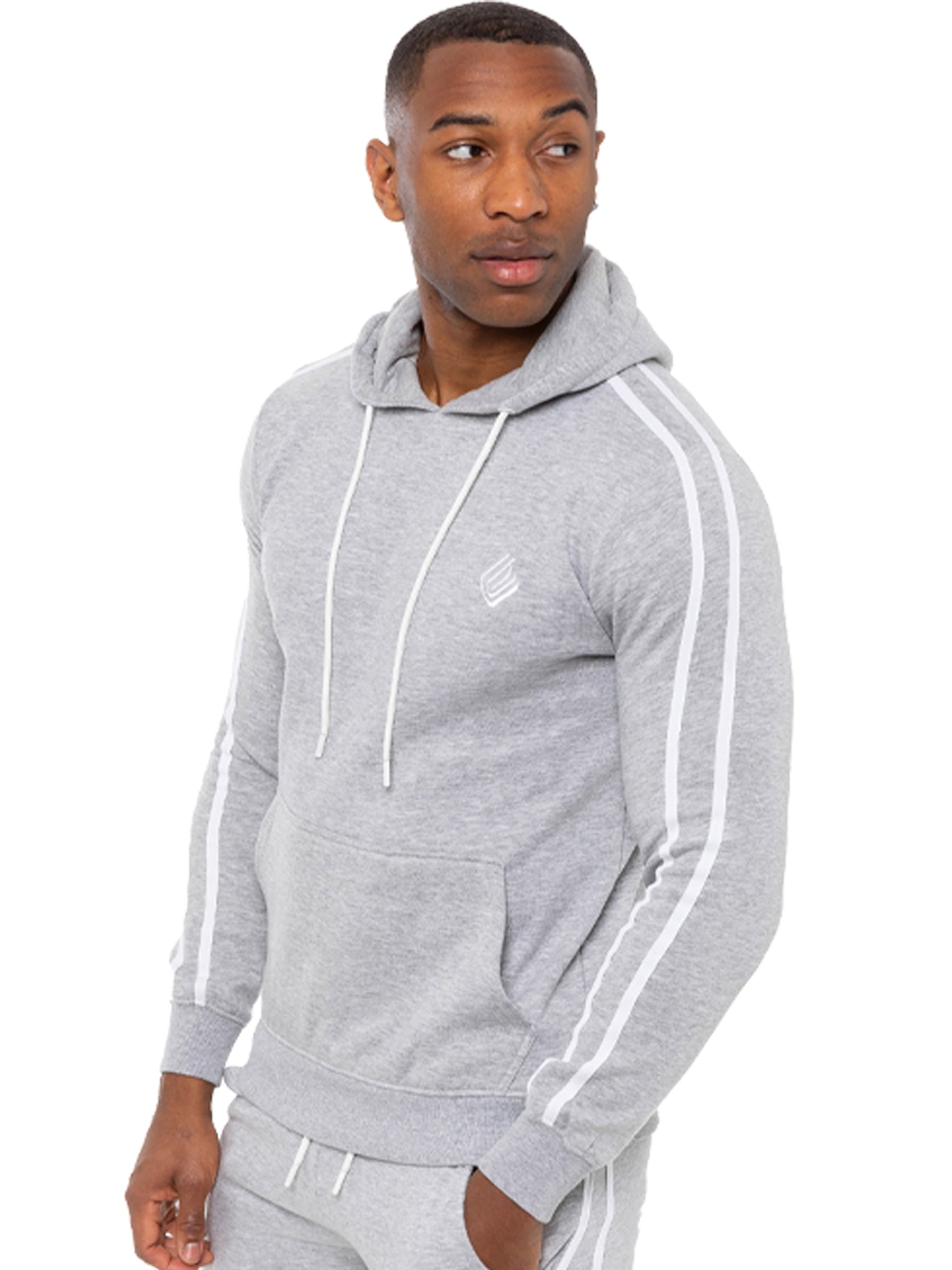 EZOHD584T Copy of Mens Striped Fleece Pullover Hoody | Enzo Designer Menswear ENZO RAWDENIM