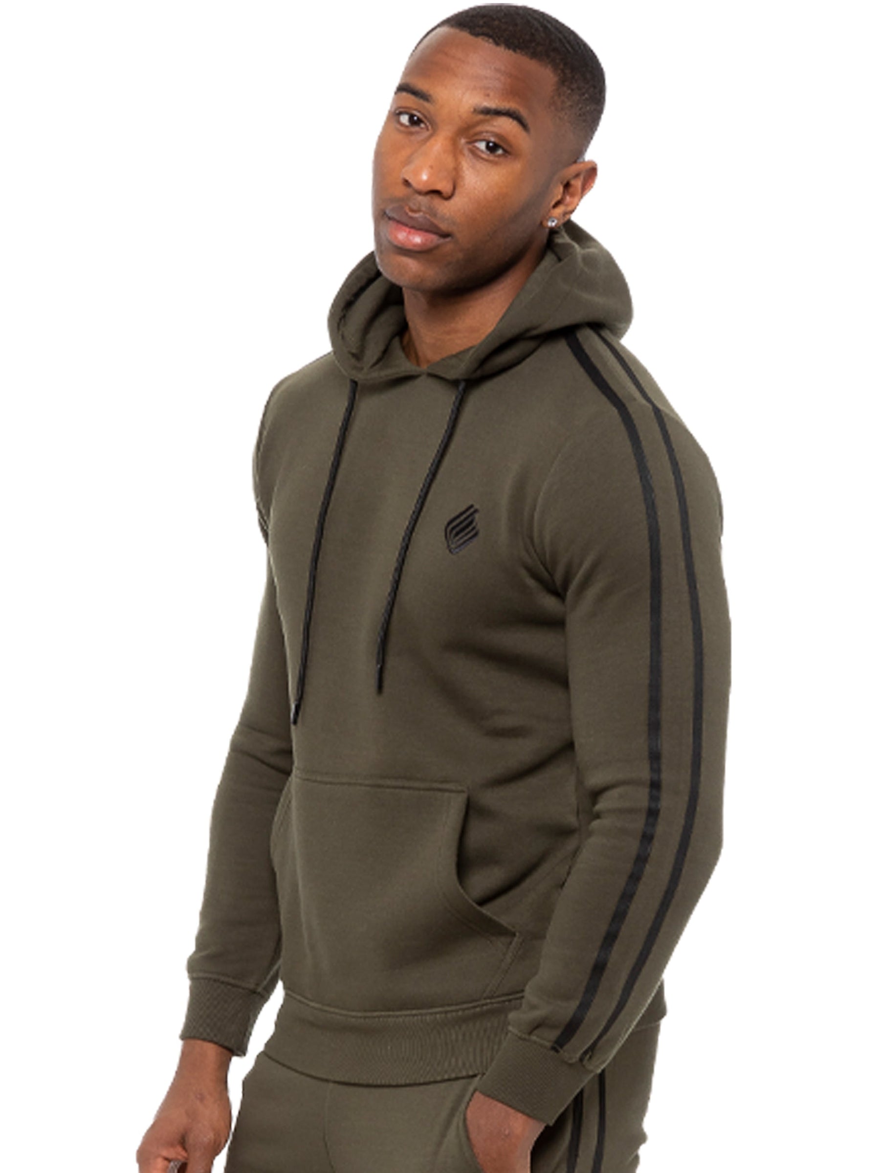 EZOHD584T Copy of Mens Striped Fleece Pullover Hoody | Enzo Designer Menswear ENZO RAWDENIM