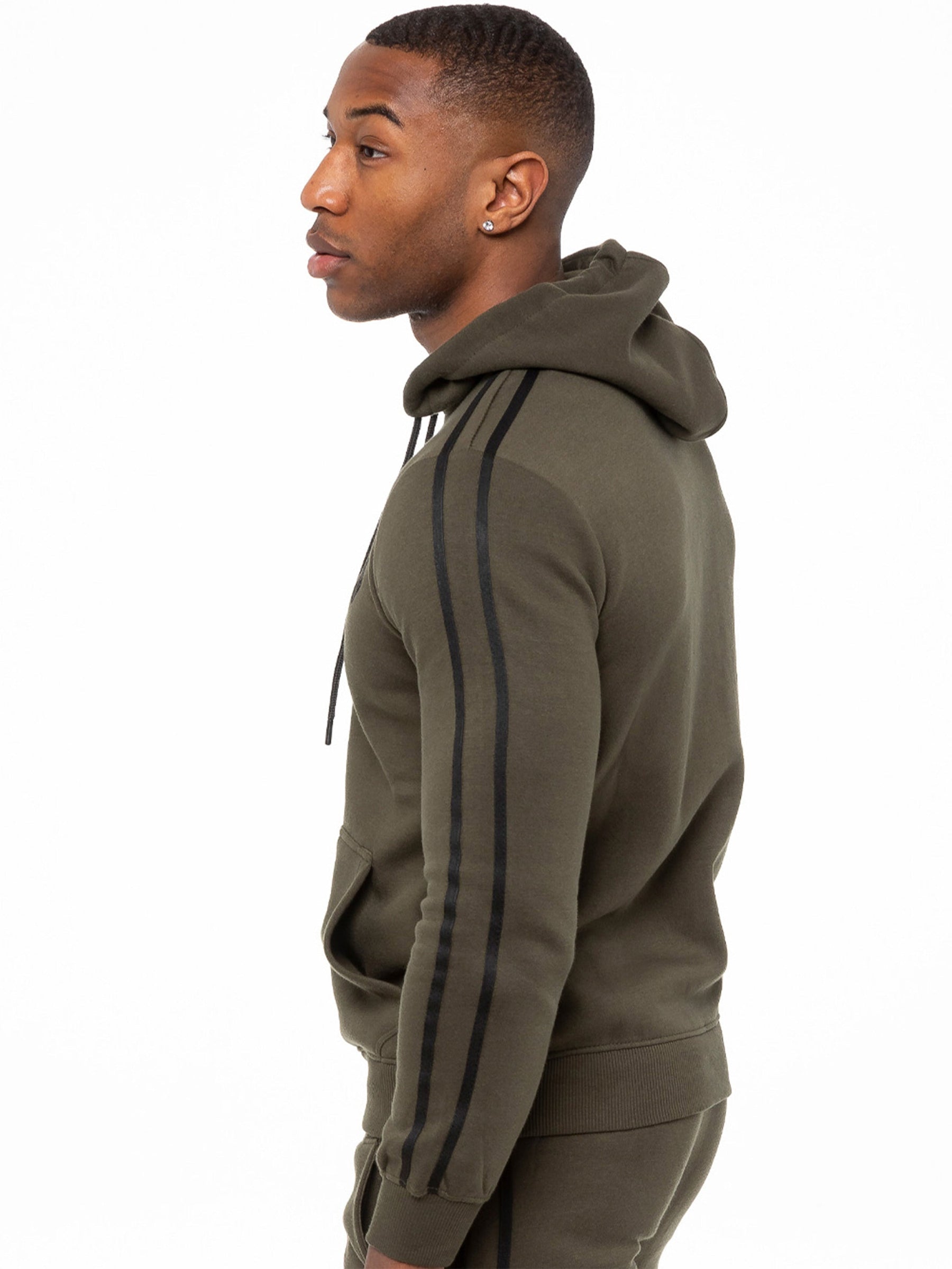 EZOHD584T Copy of Mens Striped Fleece Pullover Hoody | Enzo Designer Menswear ENZO RAWDENIM