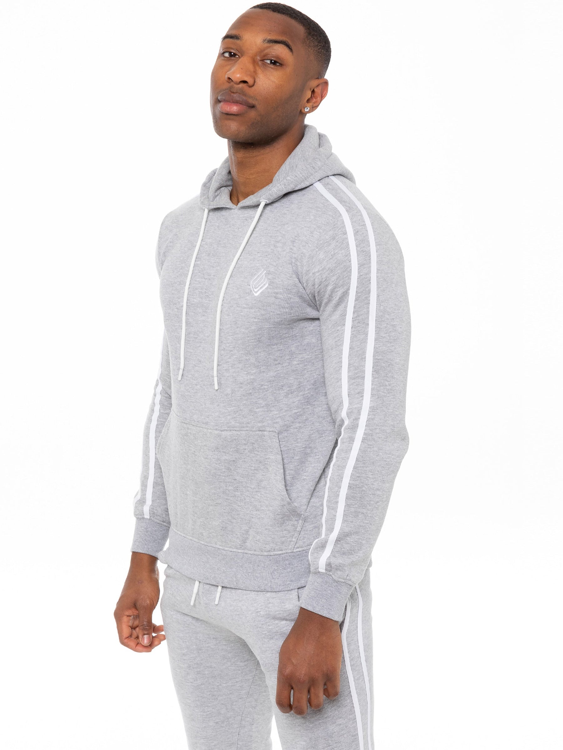 EZOHD584T Copy of Mens Striped Fleece Pullover Hoody | Enzo Designer Menswear ENZO RAWDENIM