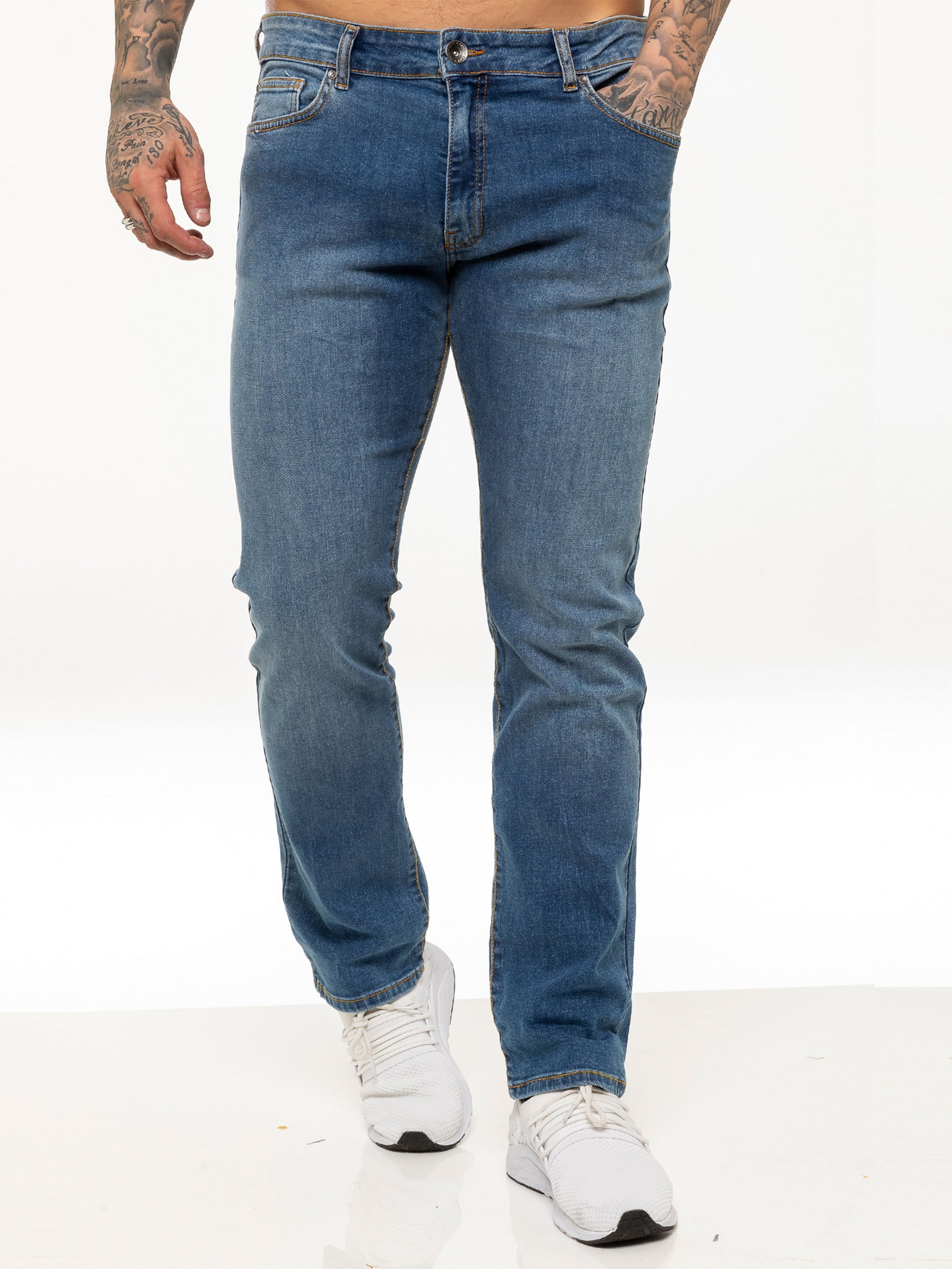 Kruze | Mens Straight Leg Stretch Jeans