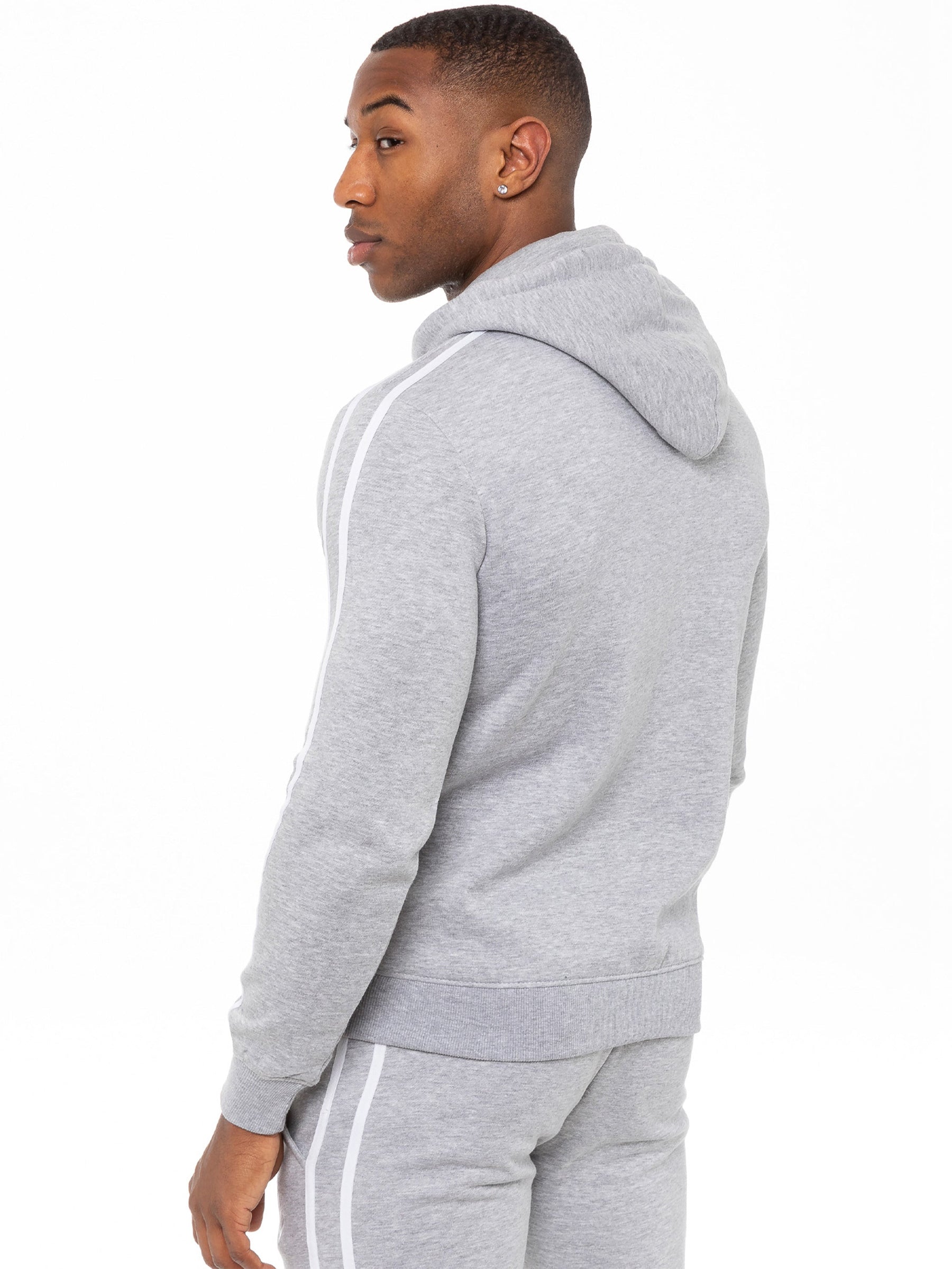 EZOHD584T Copy of Mens Striped Fleece Pullover Hoody | Enzo Designer Menswear ENZO RAWDENIM