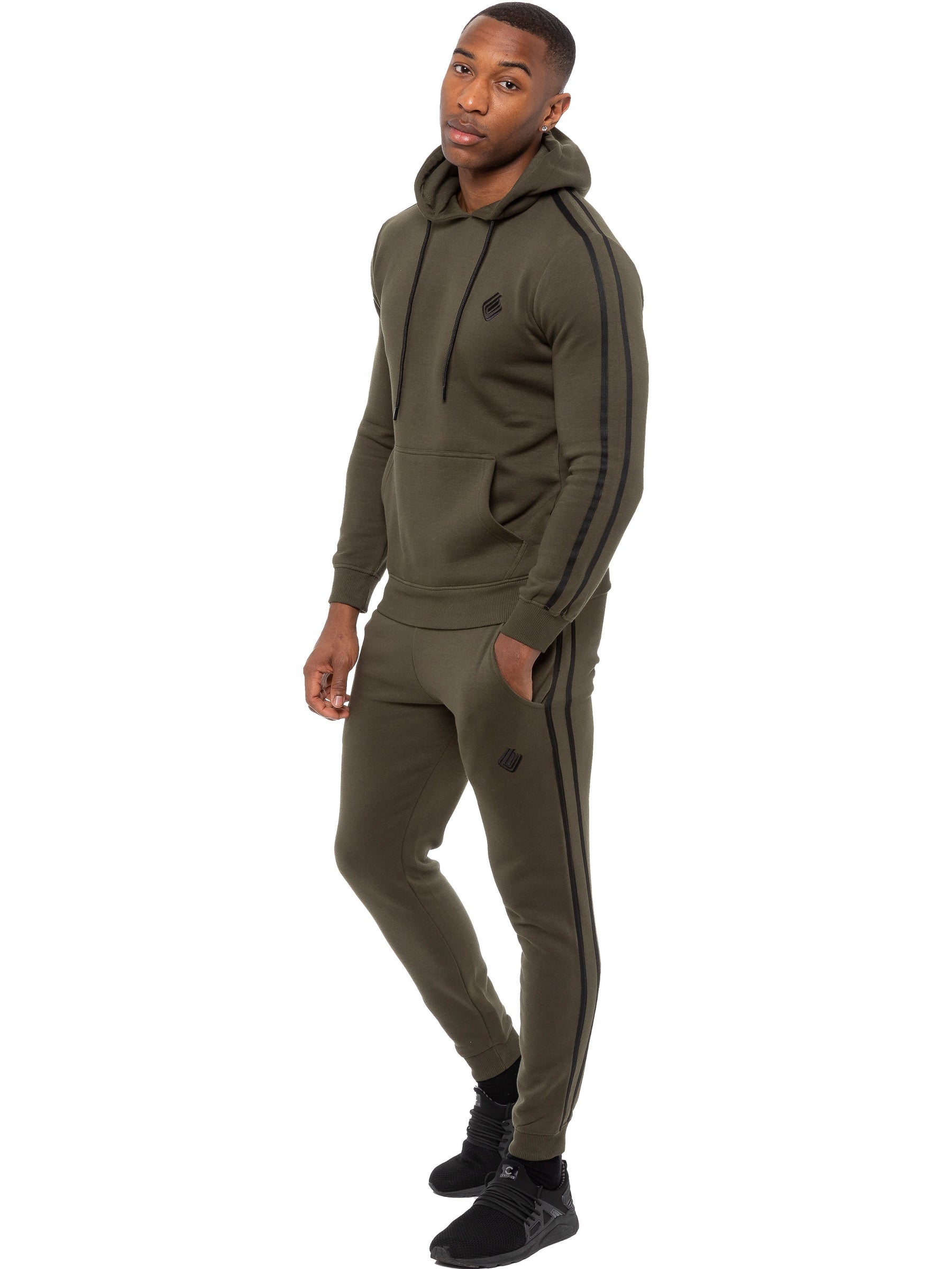 EZOHD584T Copy of Mens Striped Fleece Pullover Hoody | Enzo Designer Menswear ENZO RAWDENIM