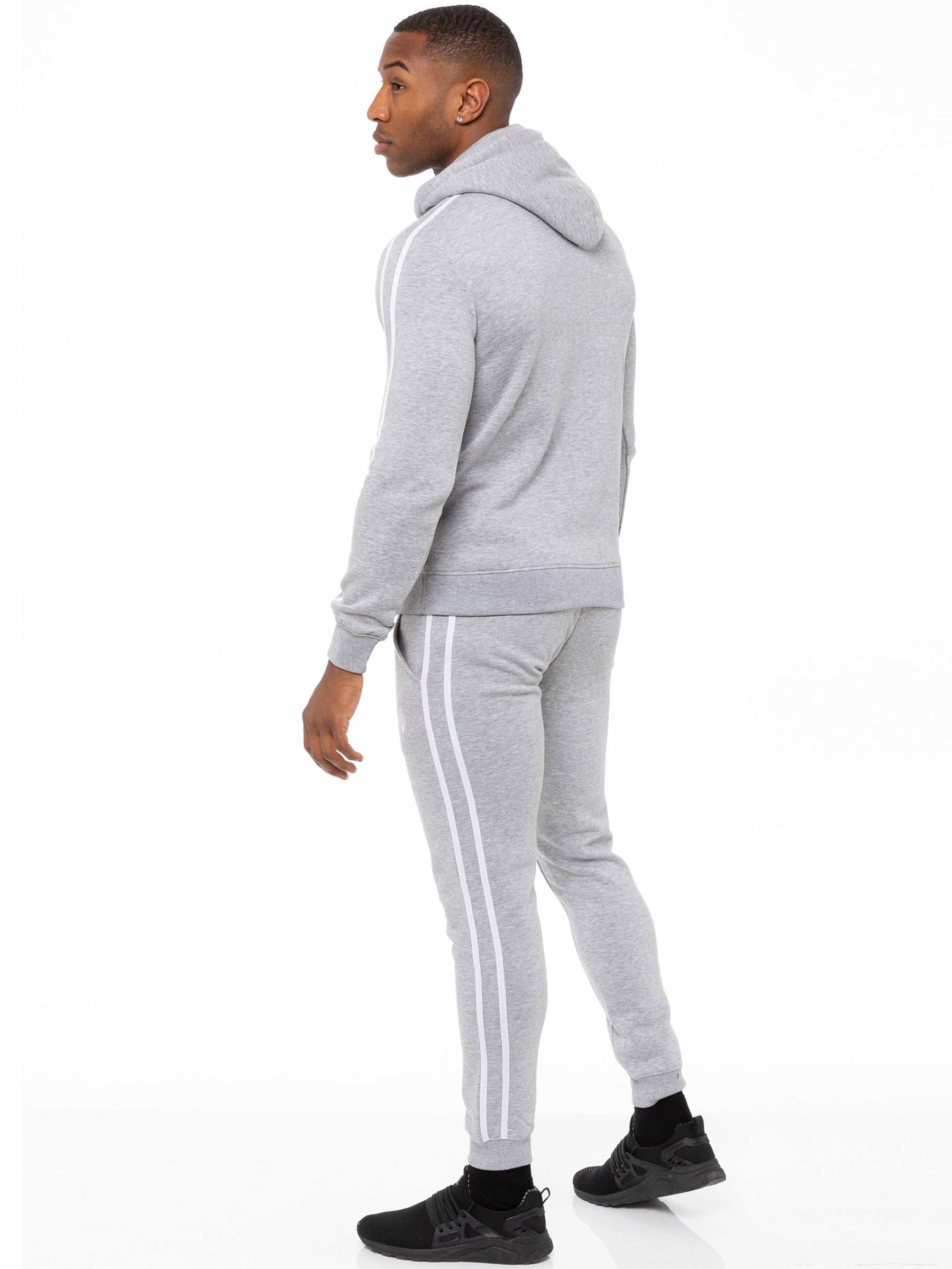 EZOHD584T Copy of Mens Striped Fleece Pullover Hoody | Enzo Designer Menswear ENZO RAWDENIM