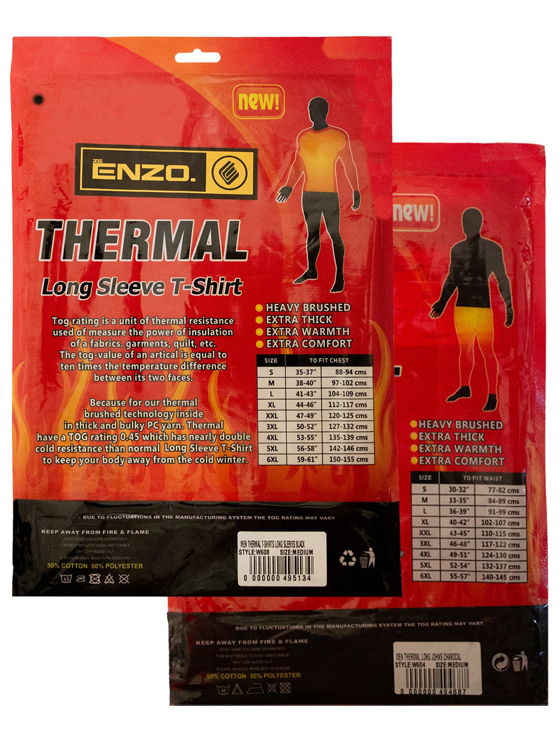 W604 Copy of Enzo | Mens Long Sleeve Thermal Set ENZO RAWDENIM
