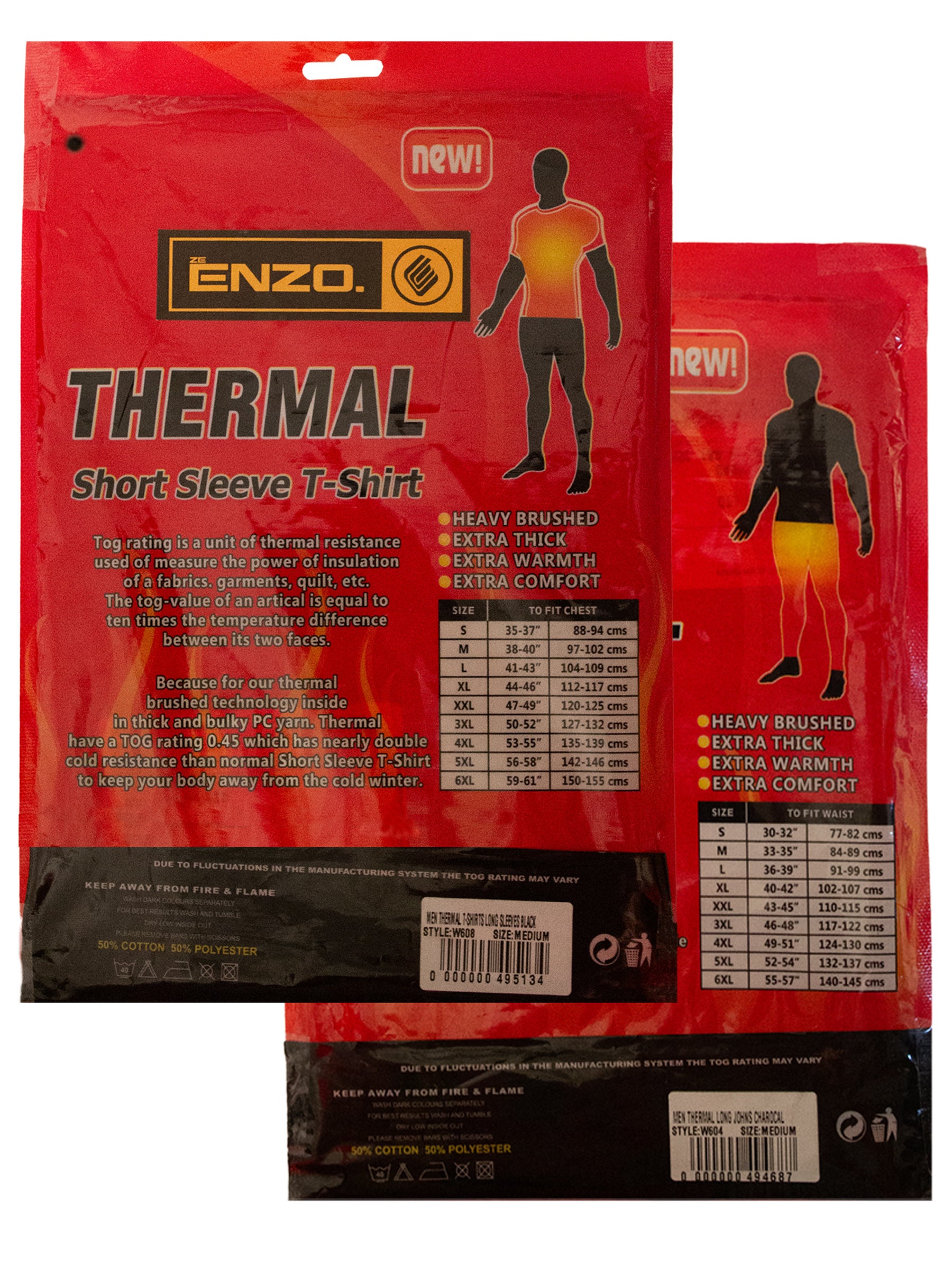 Mens Thermals Enzo | Mens Short Sleeve Thermal Set ENZO RAWDENIM