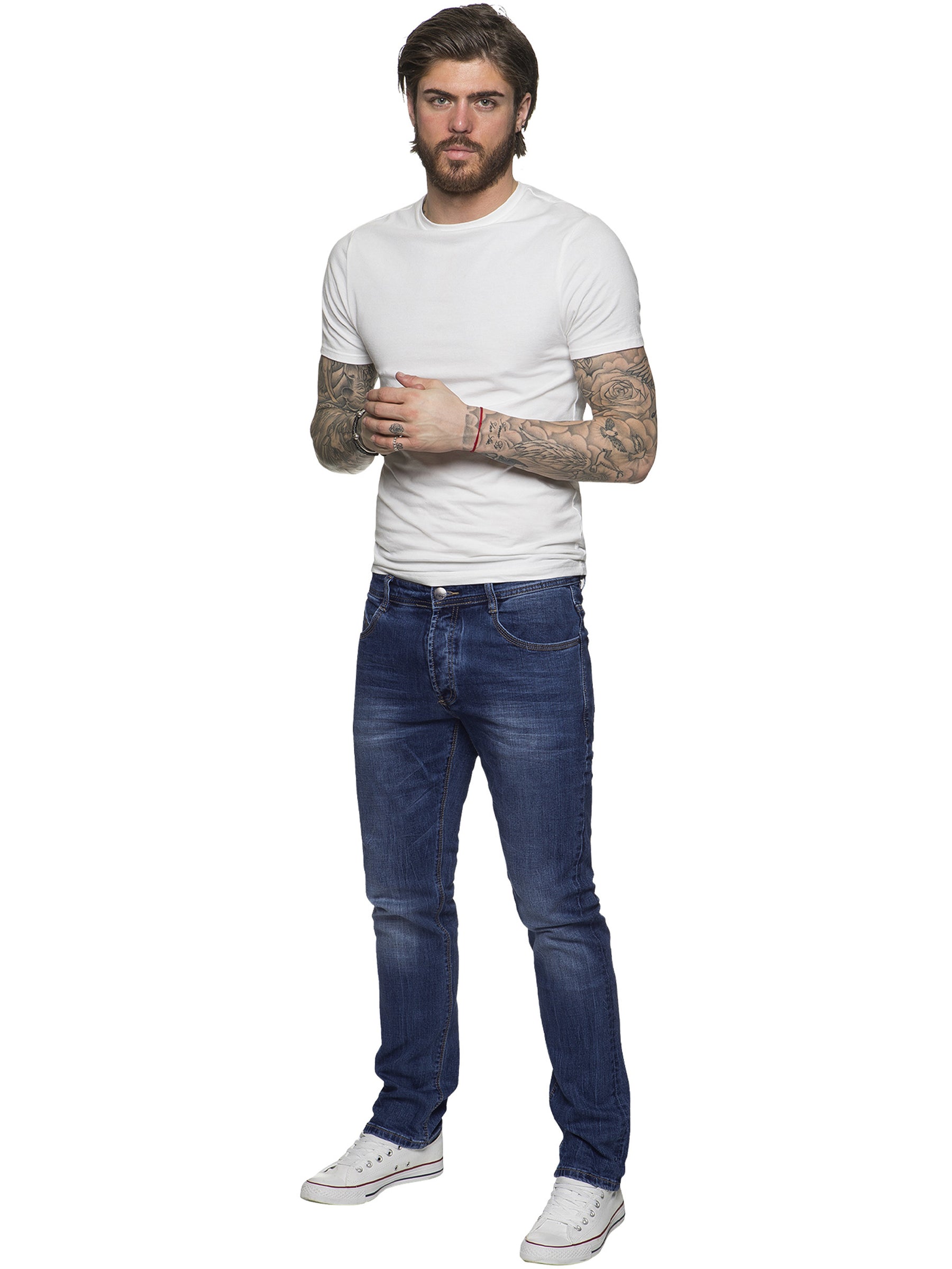 EM538 Copy of ETO | Mens Designer Tapered Fit Stretch Denim Jeans ETO RAWDENIM