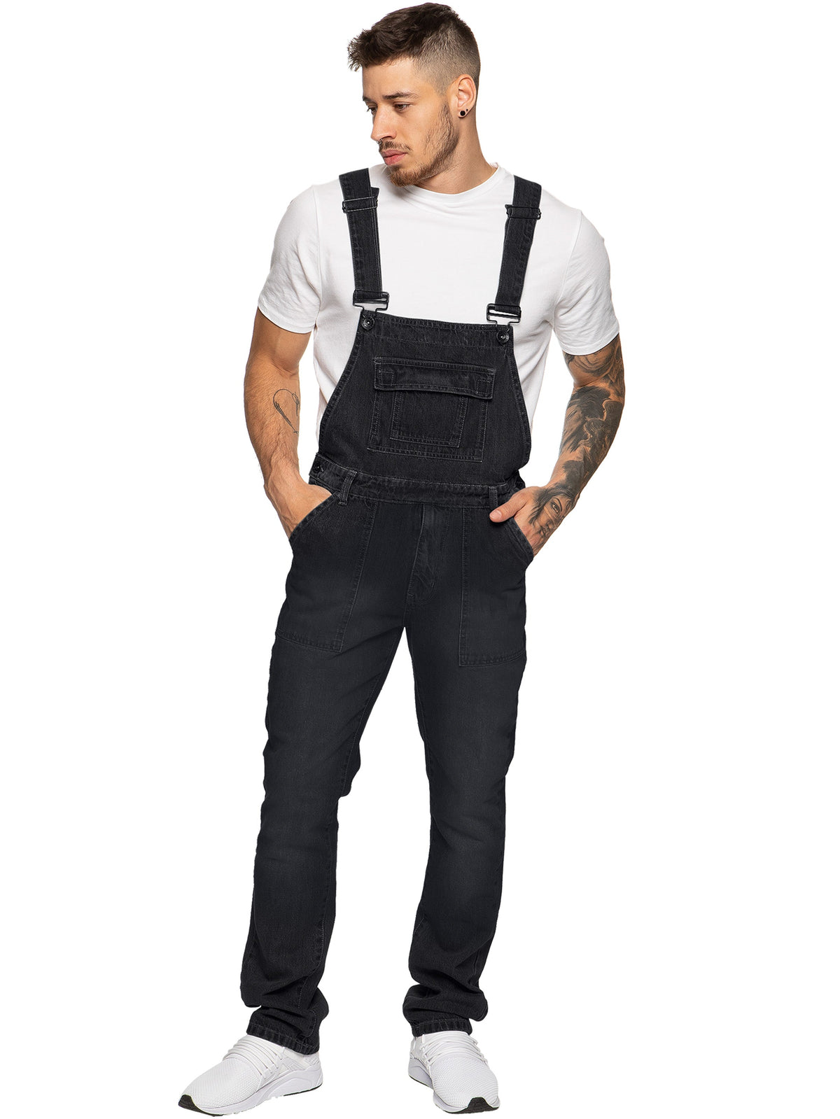 EZD390 Copy of Enzo | Designer Mens Fashionable Denim Overall Dungarees | Enzo Designer Menswear ENZO RAWDENIM