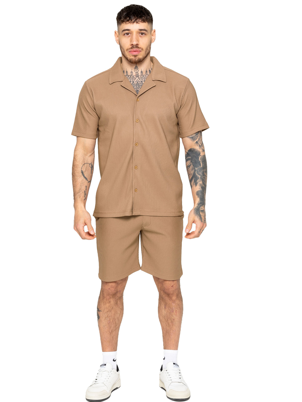 MSH10 SHIRTS & MS11 SHORT Enzo | Mens Textured Summer Outfit Set (Copy) ENZO RAWDENIM