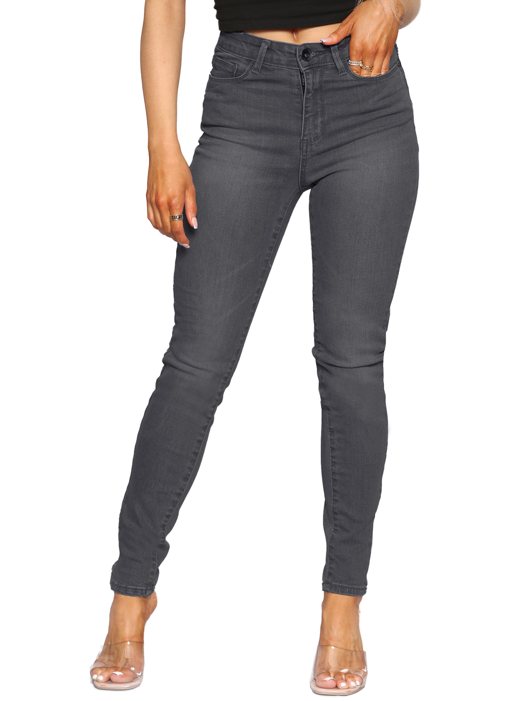 EZL416 Womens Skinny Stretch Denim Jeans UK Size 8-20 | Enzo Designer Womenswear ENZO RAWDENIM