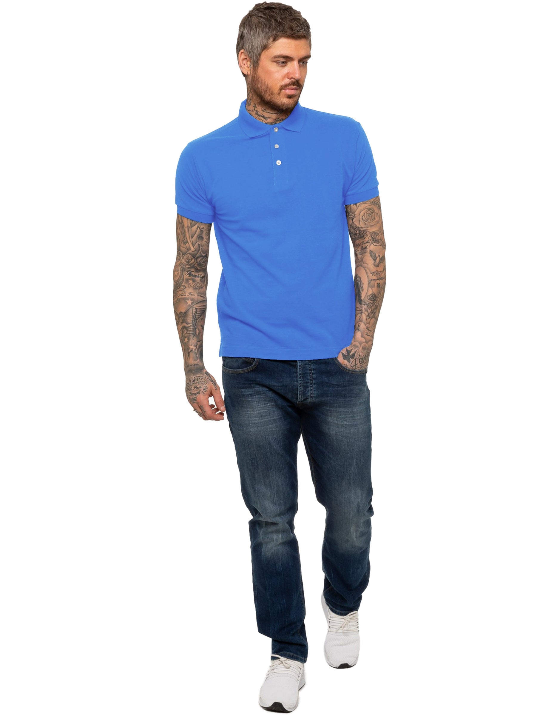 KZPL105 POLO SKYBLU Mens Polo T-Shirt KRUZE RAWDENIM