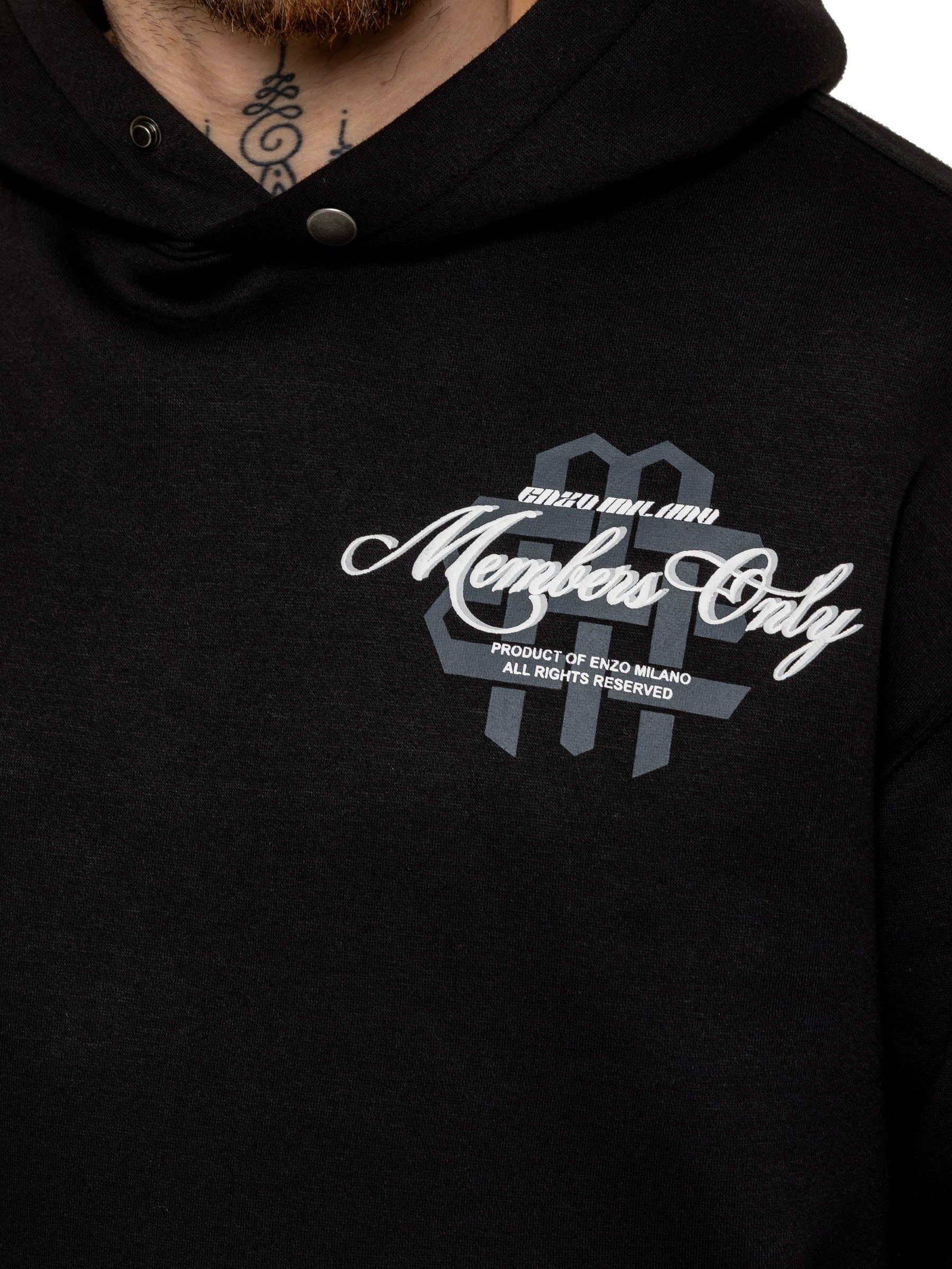 Enzo Milano | Mens Oversized Printed Hoodie