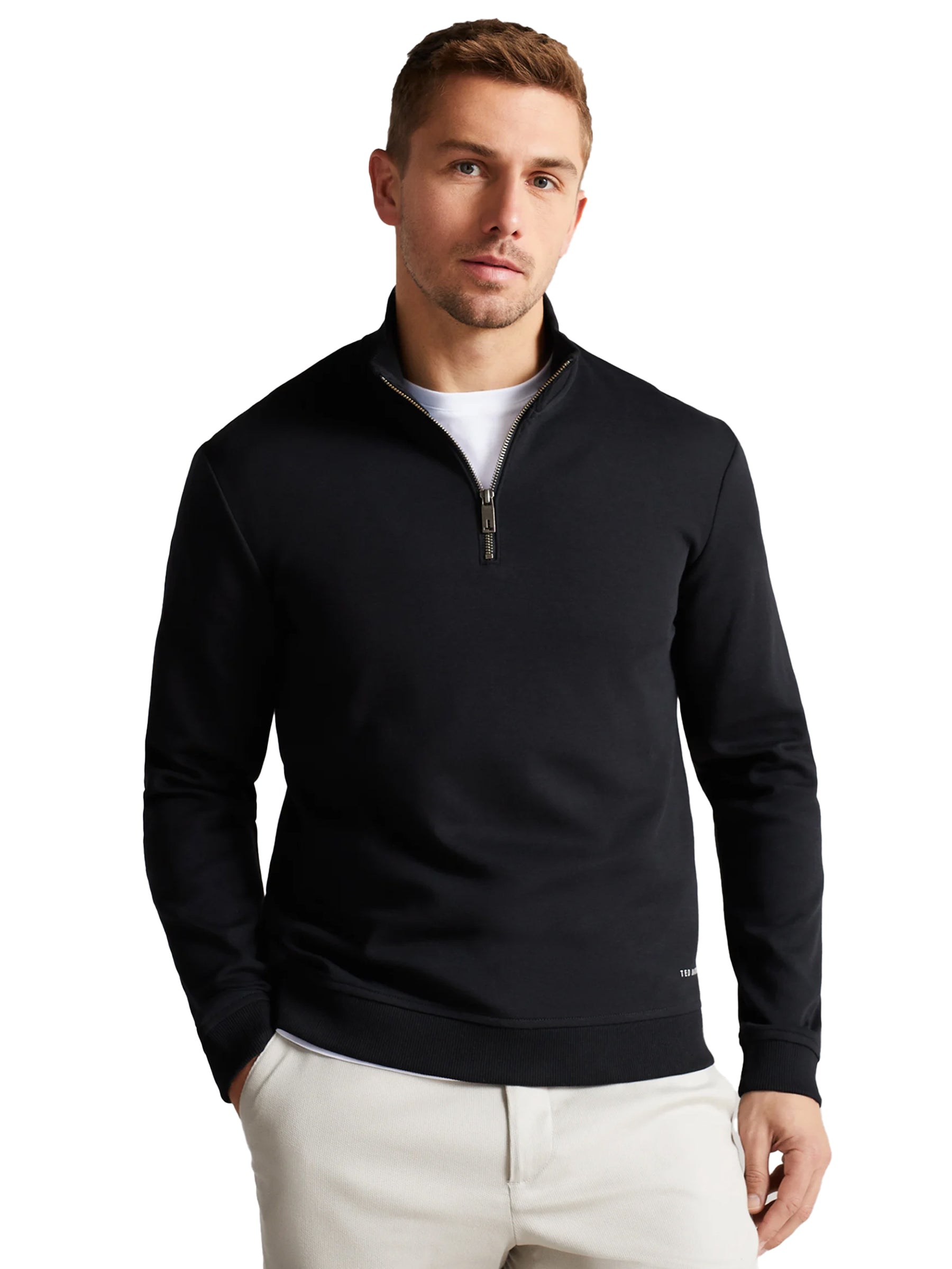 TB_SWEAT_ANTRAM Ted Baker | Mens Half Zip Funnel Neck Sweat - Antram TED BAKER RAWDENIM