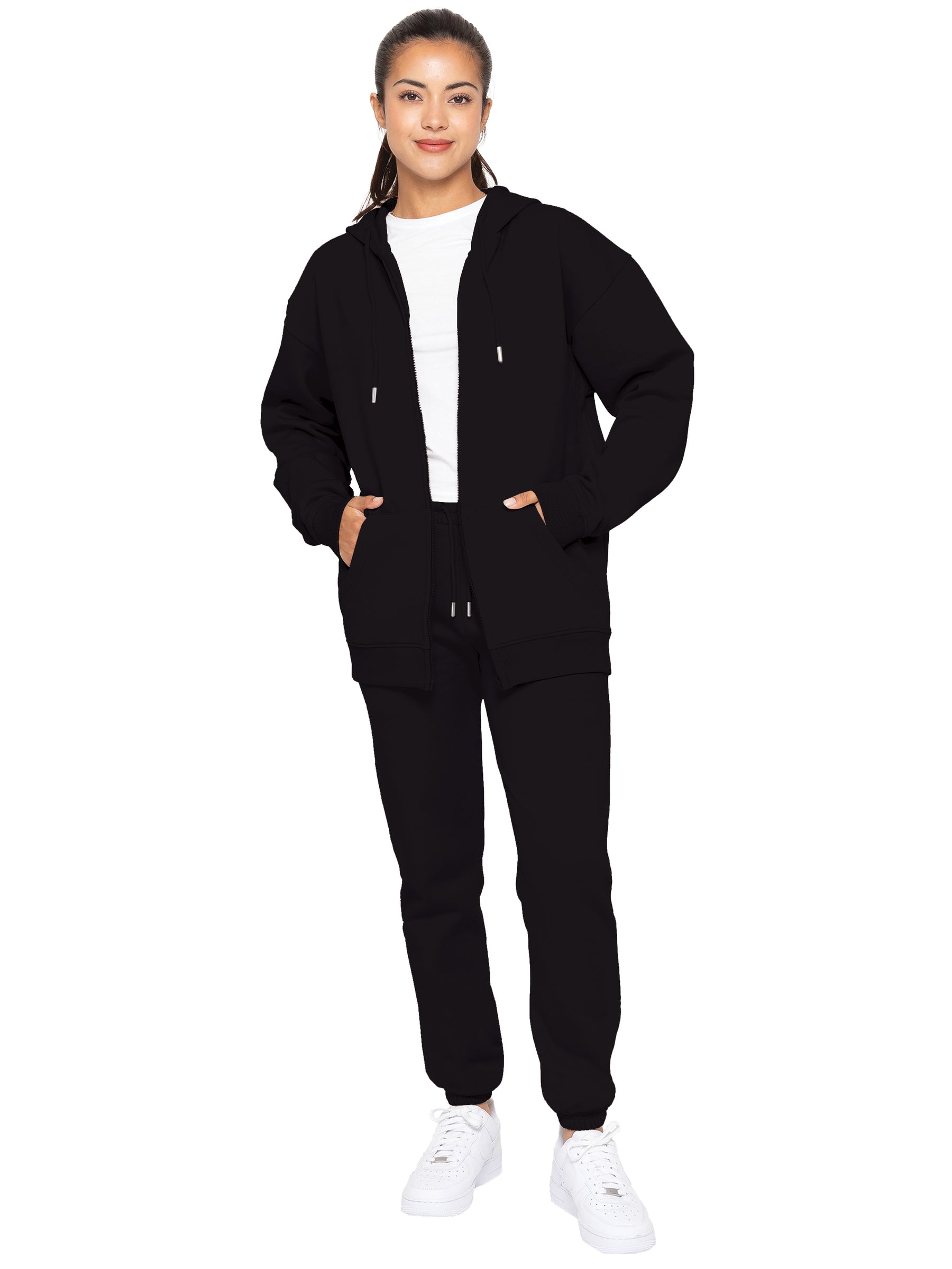 EZLHDZ596 Enzo | Womens Oversized Zipped Hoodie ENZO RAWDENIM