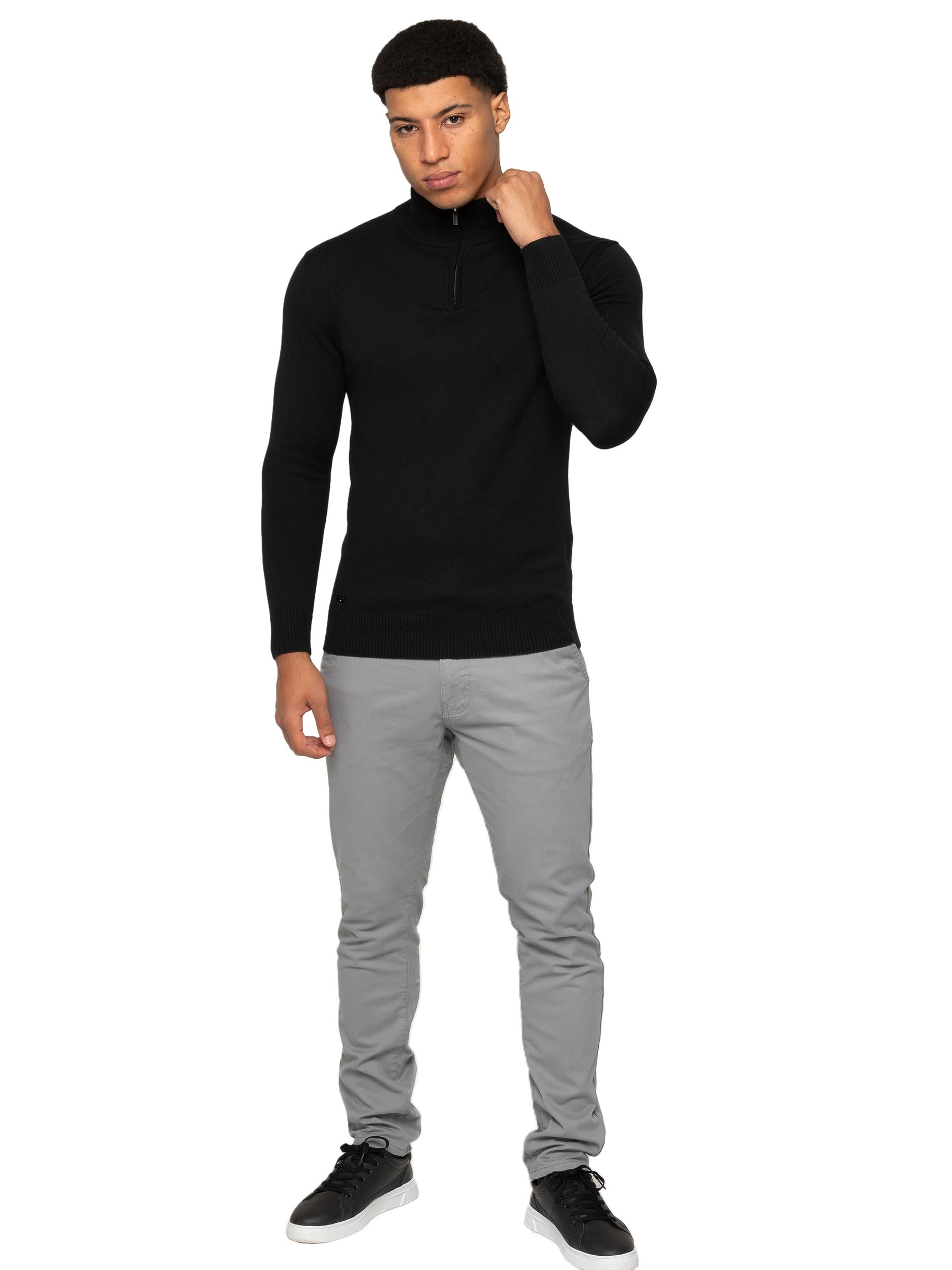MKS18_KNIT Mens Funnel Neck Knit Jumper - Clearance ENZO RAWDENIM
