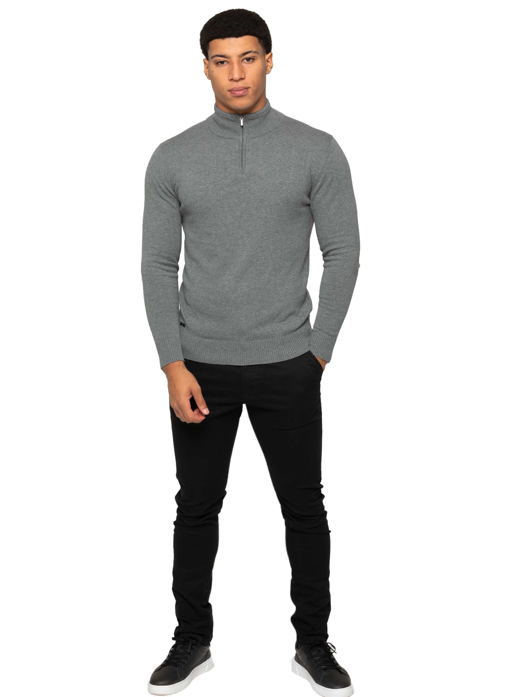 MKS18_KNIT Mens Funnel Neck Knit Jumper - Clearance ENZO RAWDENIM