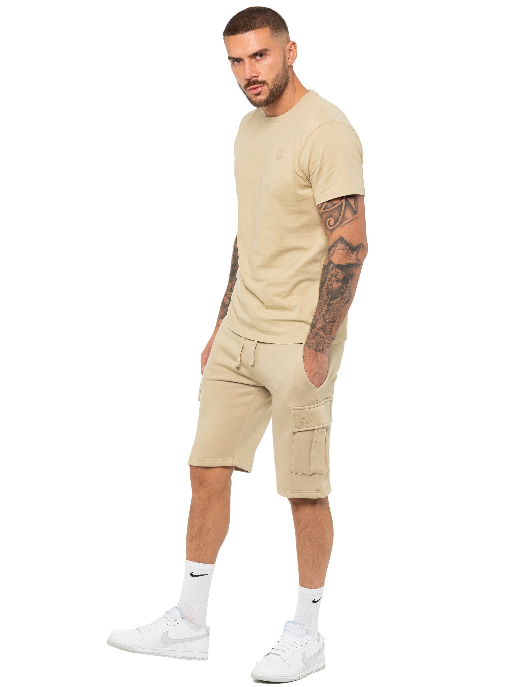 EZSC602 SHORT Enzo | Mens Cargo Fleece Shorts ENZO RAWDENIM