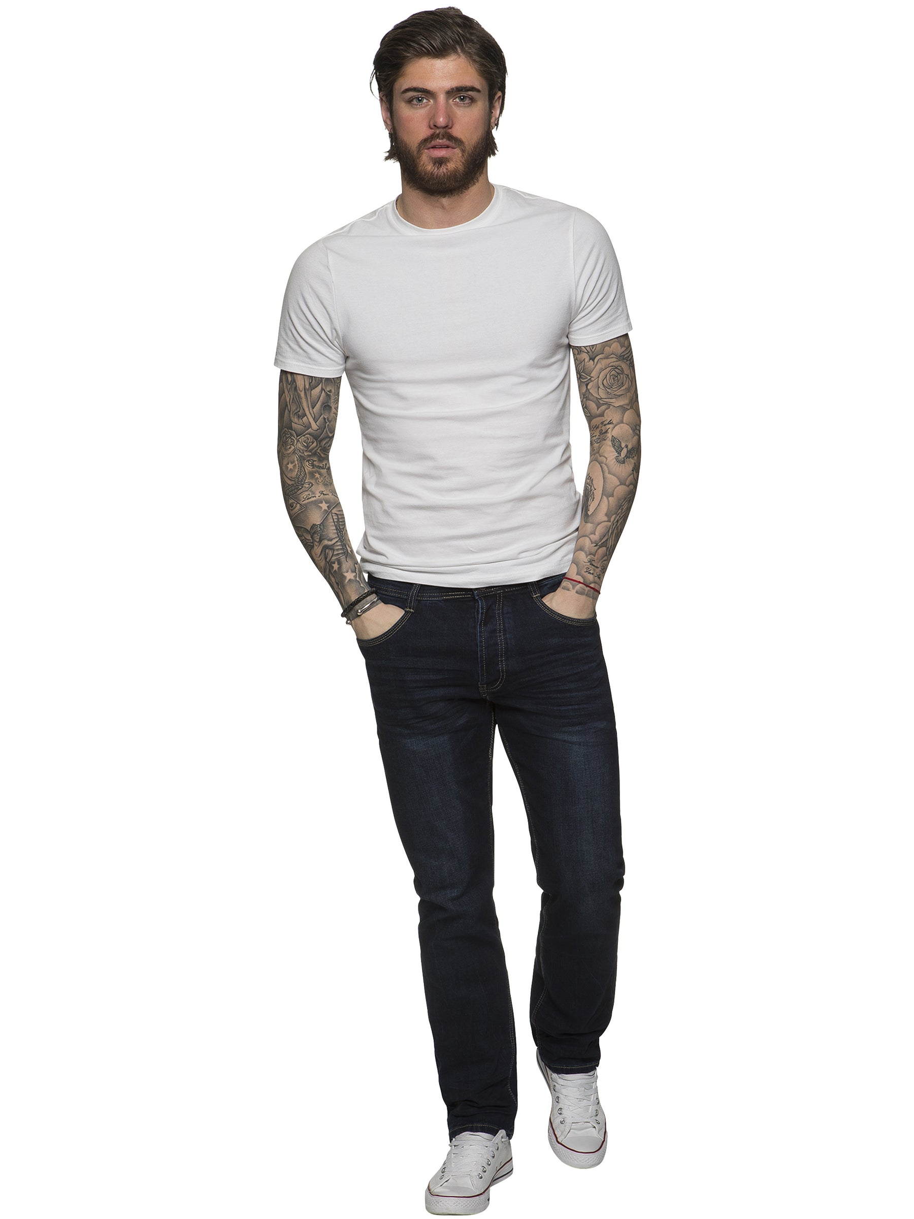 EM538 Copy of ETO | Mens Designer Tapered Fit Stretch Denim Jeans ETO RAWDENIM