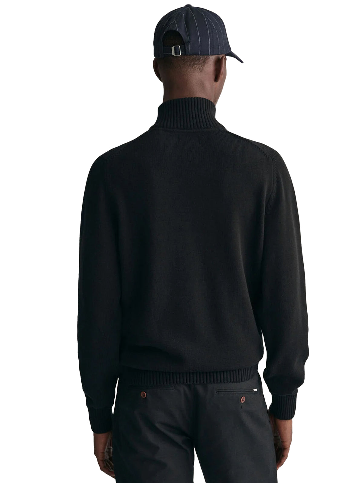 GANT_SWT_HALF_ZIP BLK RAWDENIM RAWDENIM