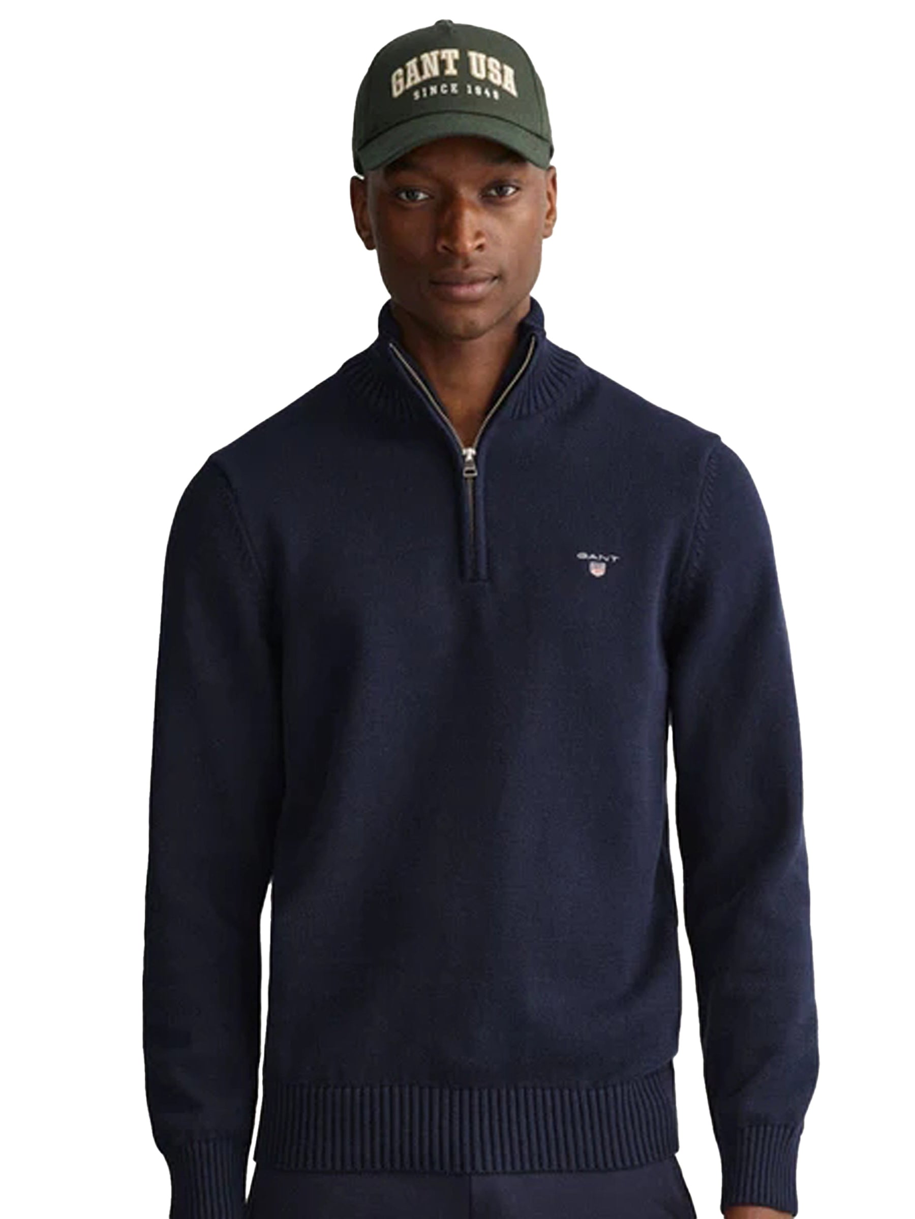 GANT_SWT_HALF_ZIP RAWDENIM RAWDENIM