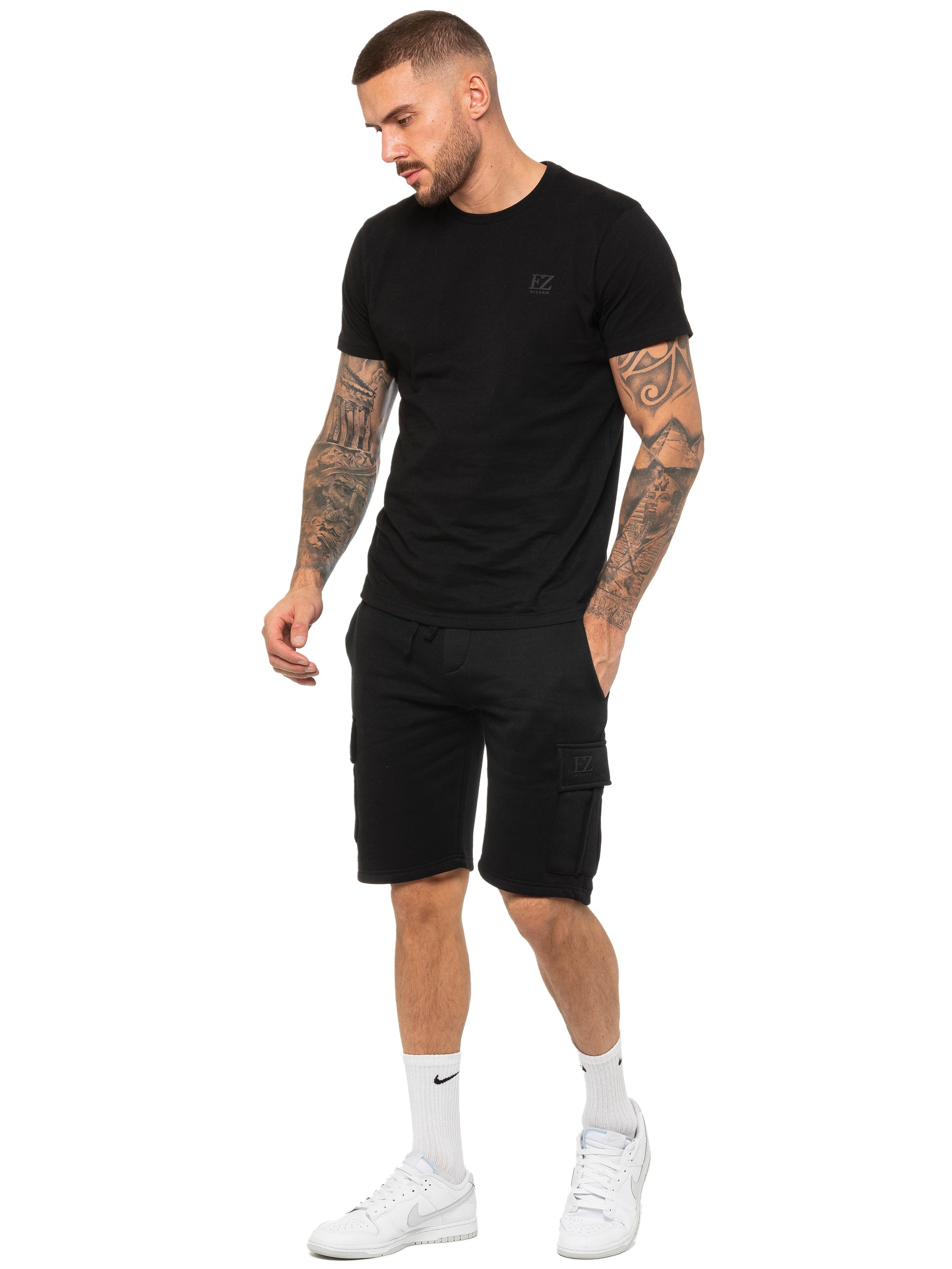 EZSC602 SHORT Enzo | Mens Cargo Fleece Shorts ENZO RAWDENIM