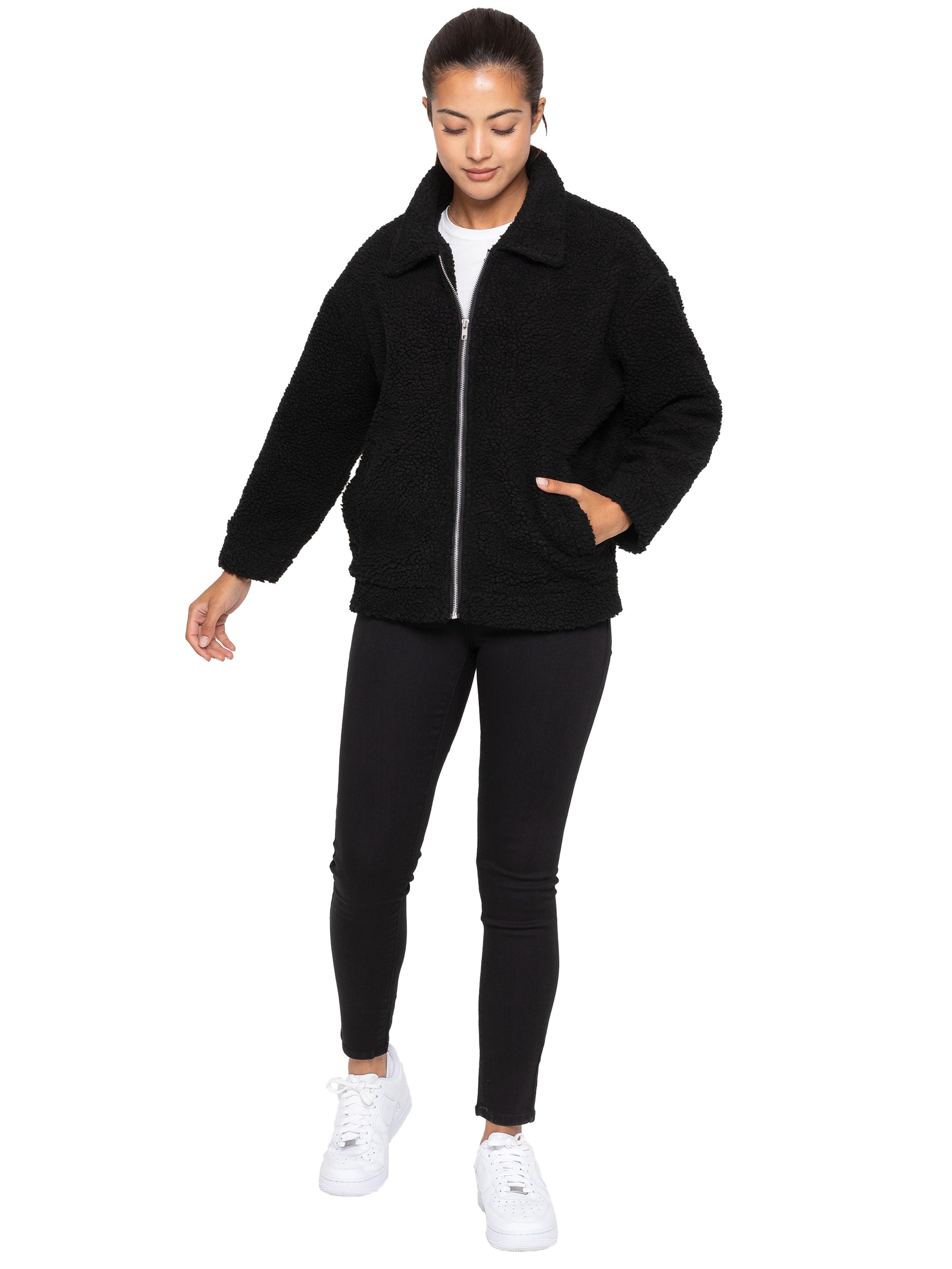 EZLJK625_JACKET Enzo | Womens Borg Jacket ENZO RAWDENIM