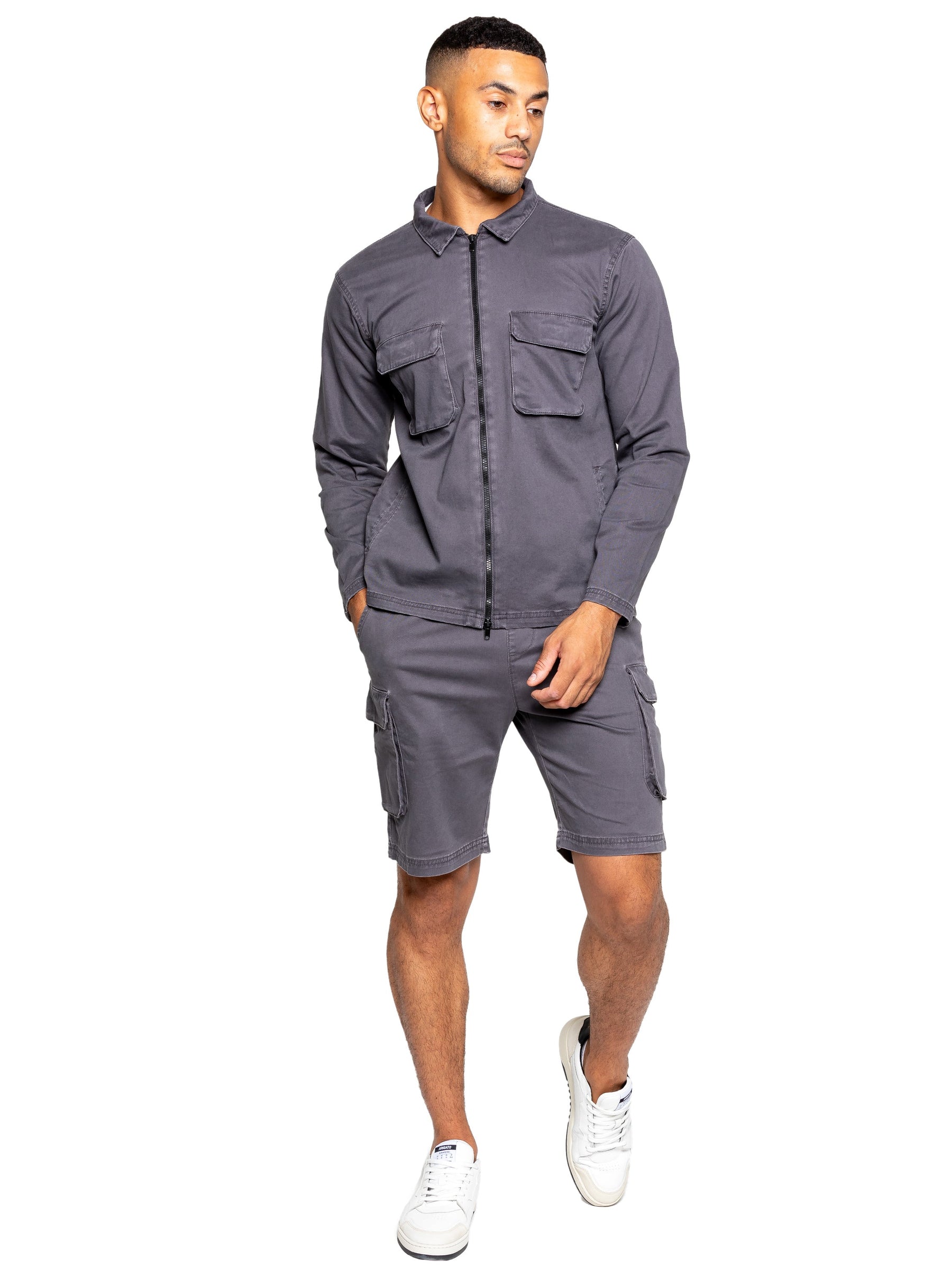EZOS611 & EZS613 Copy of Enzo | Mens Cargo Overshirt Tracksuit With Shorts Set ENZO RAWDENIM