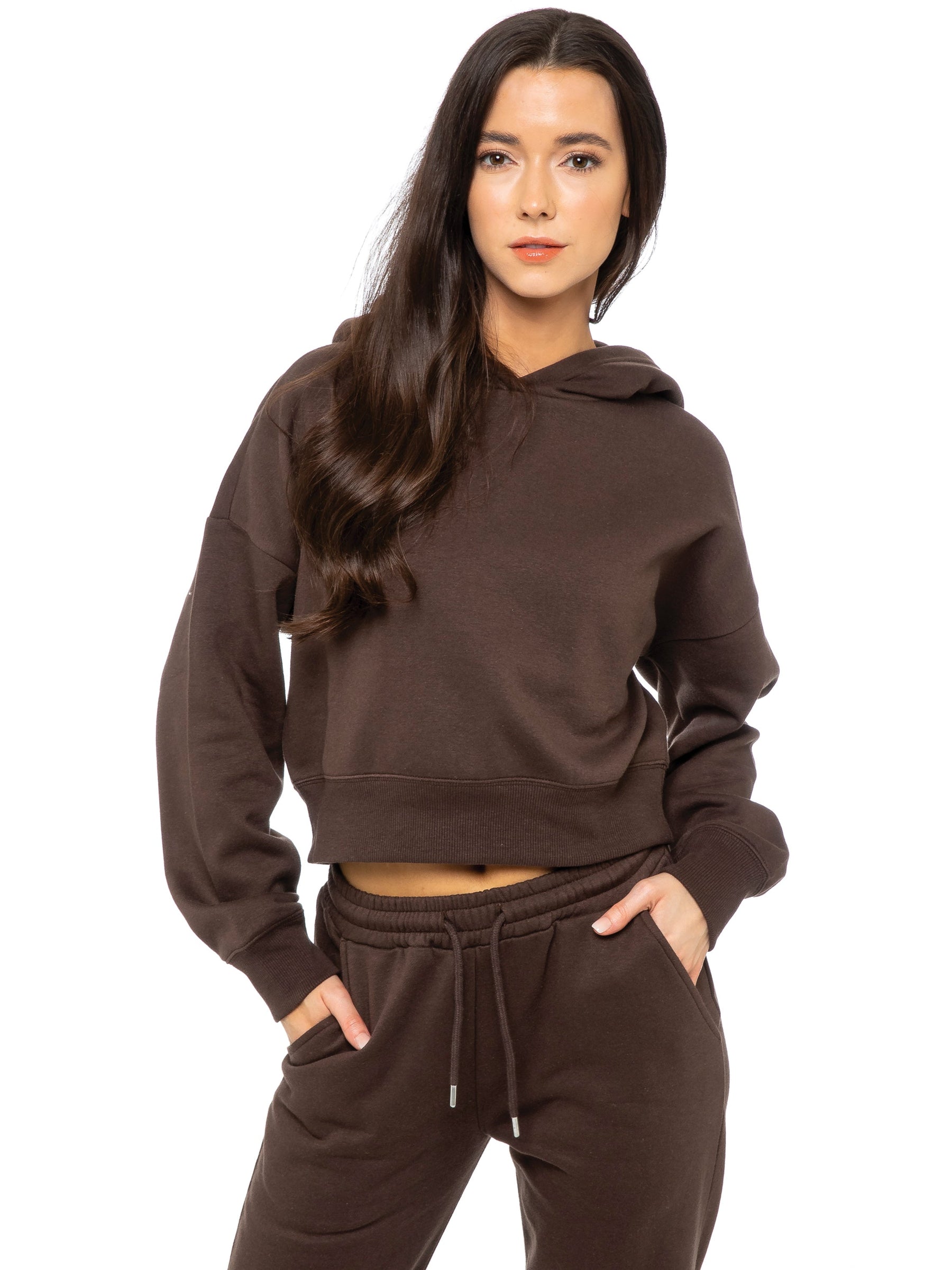 EZLHD588 & EZLJG591 Copy of Enzo | Womens Cropped Hoodie Tracksuit ENZO RAWDENIM