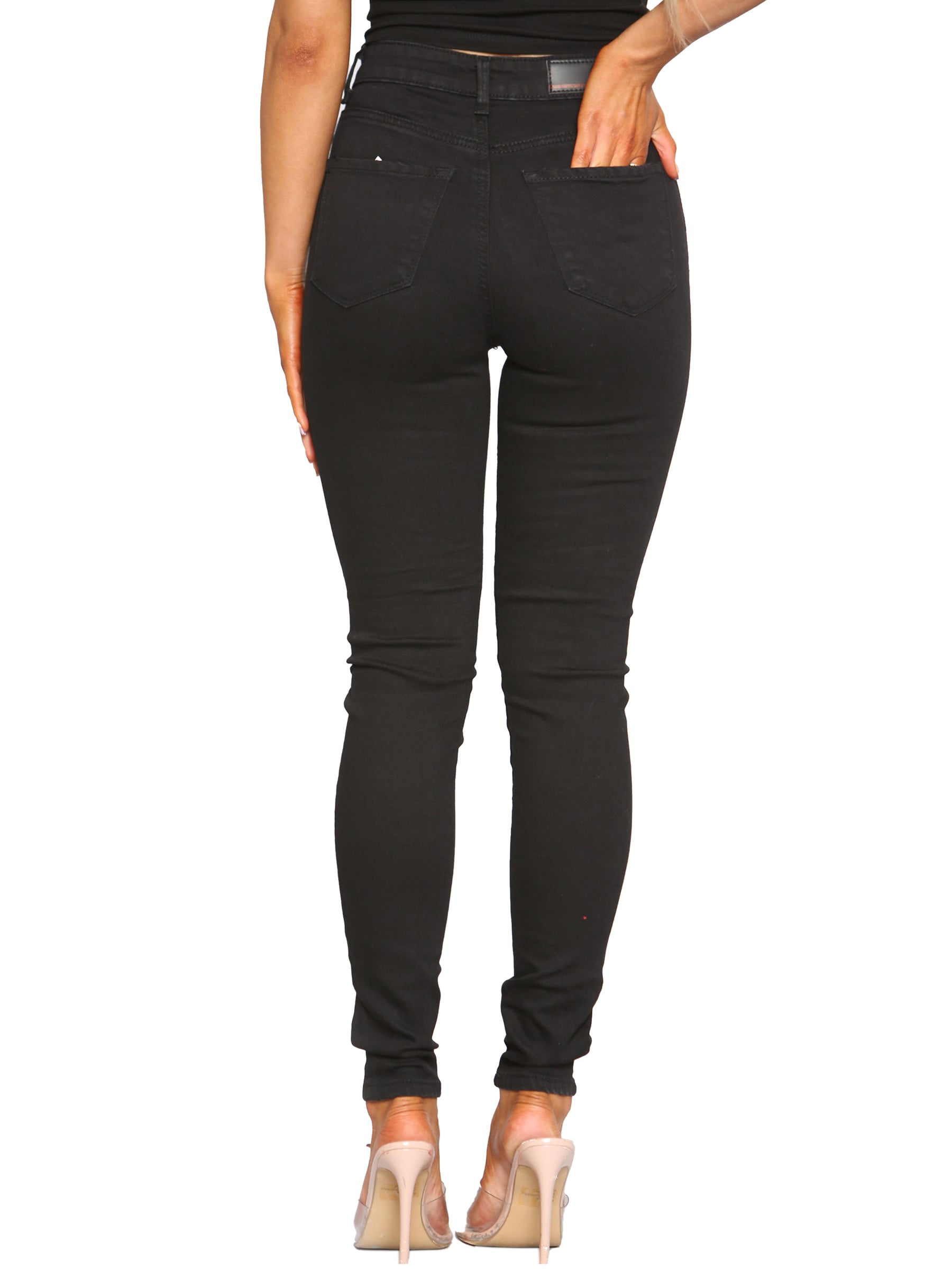 EZL416 Womens Skinny Stretch Denim Jeans UK Size 8-20 | Enzo Designer Womenswear ENZO RAWDENIM