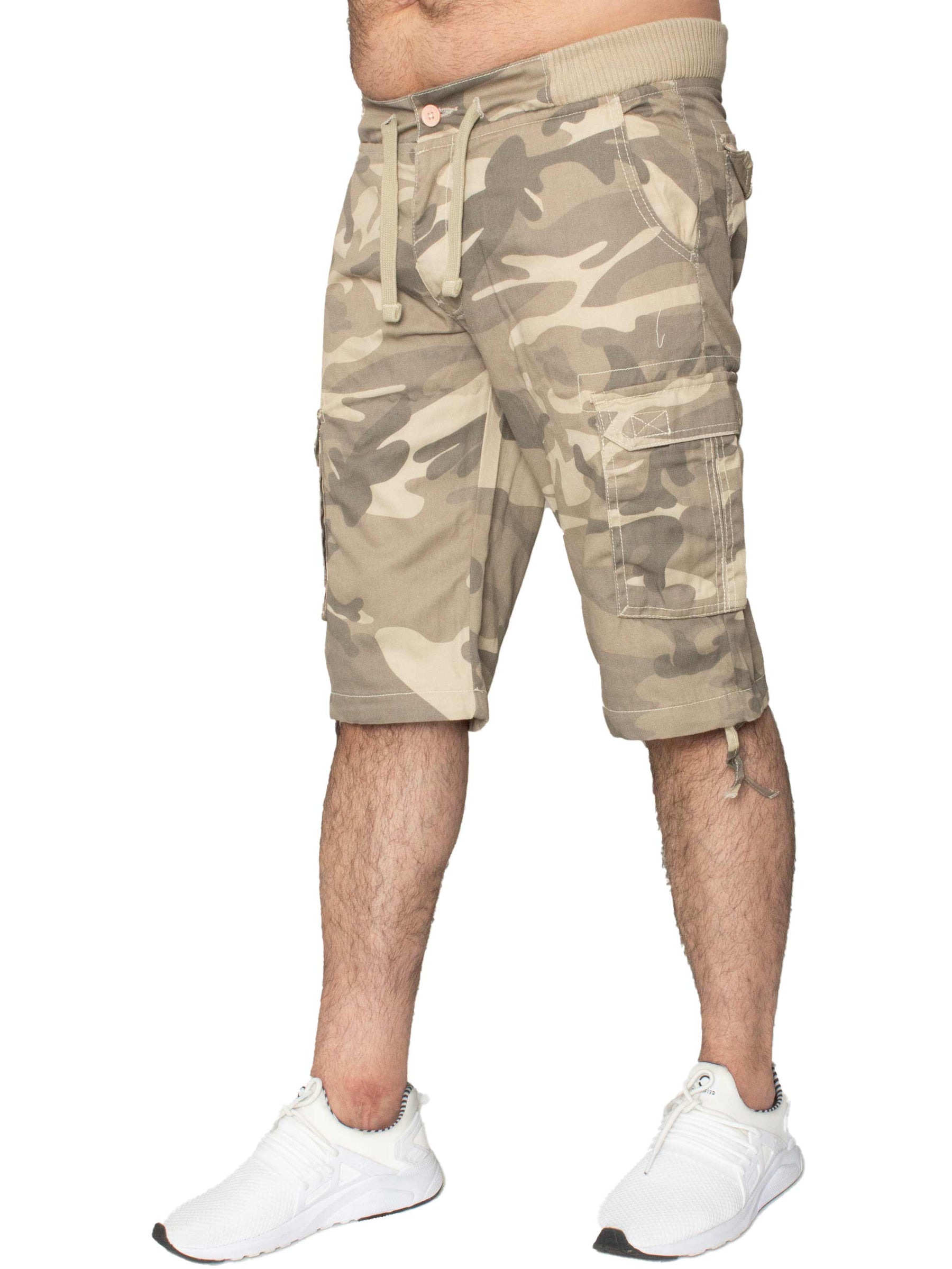 EZS409 Enzo | Mens Cargo Combat Camo Shorts ENZO RAWDENIM