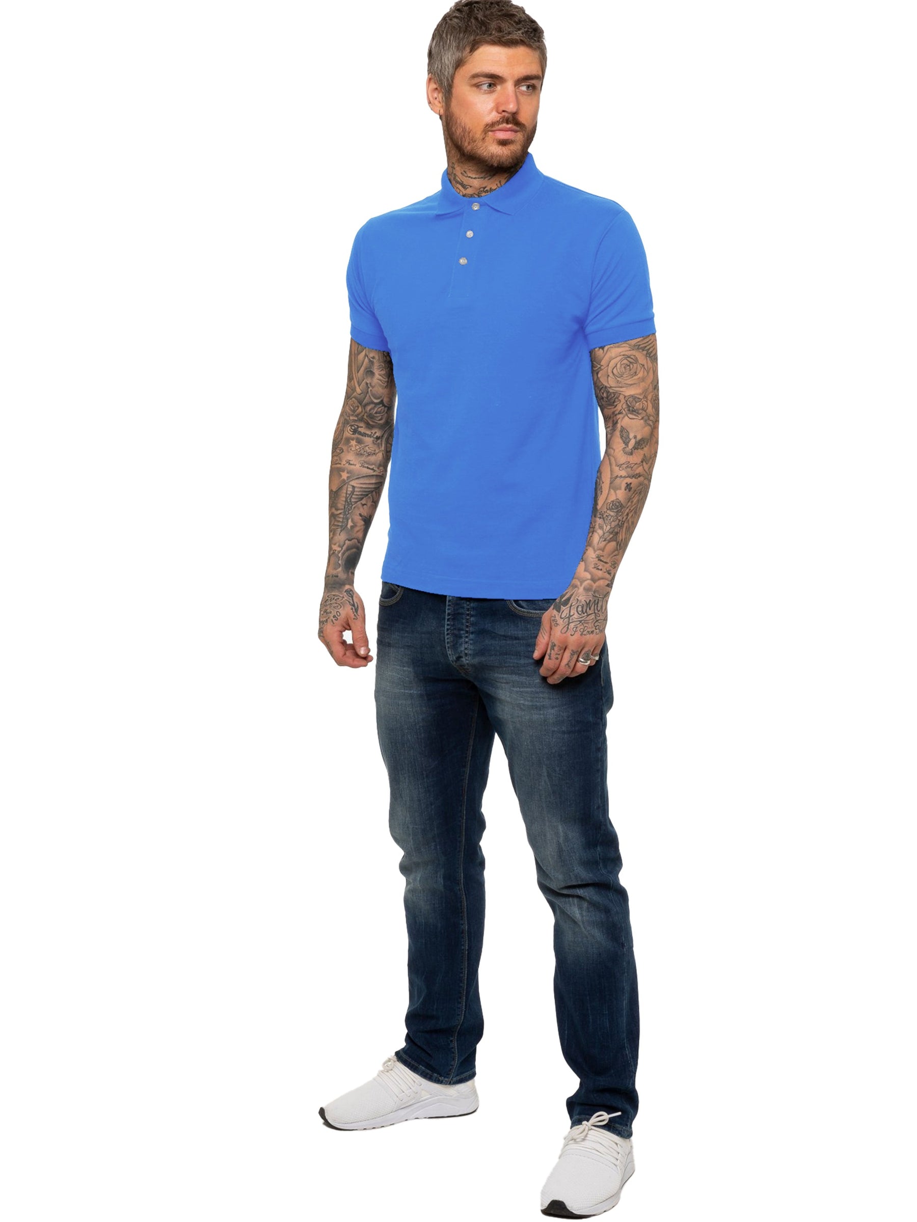 KZPL105 POLO SKYBLU Mens Polo T-Shirt KRUZE RAWDENIM