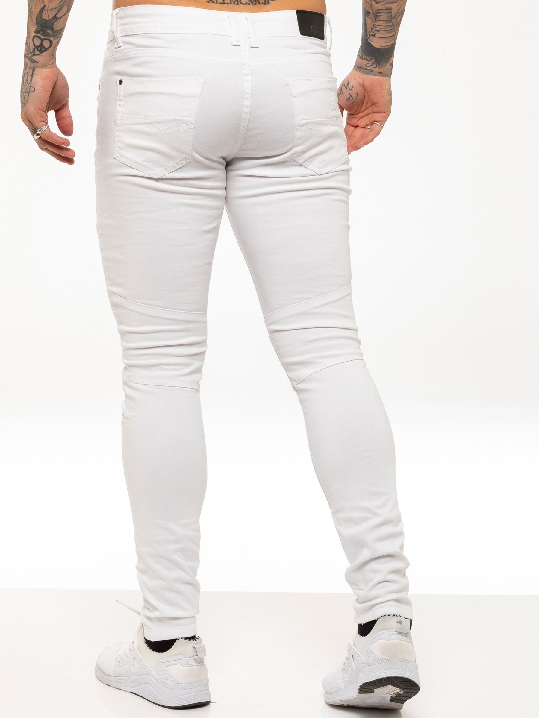 EZ365 Copy of Mens Super Skinny Stretch Biker Denim Jeans | Enzo Designer Menswear ENZO RAWDENIM