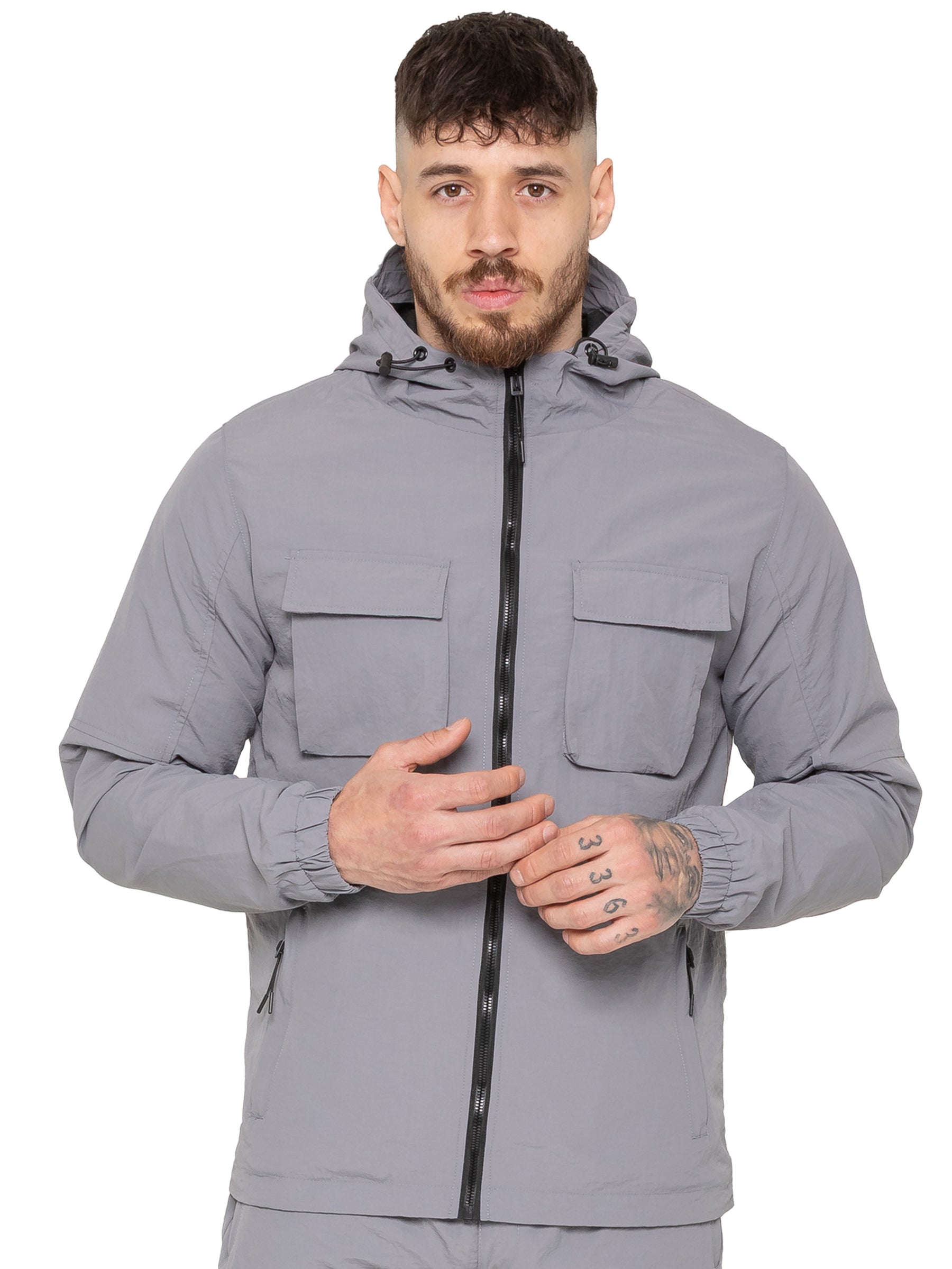 Enzo Milano | Mens Poly Cargo Tracksuit Set