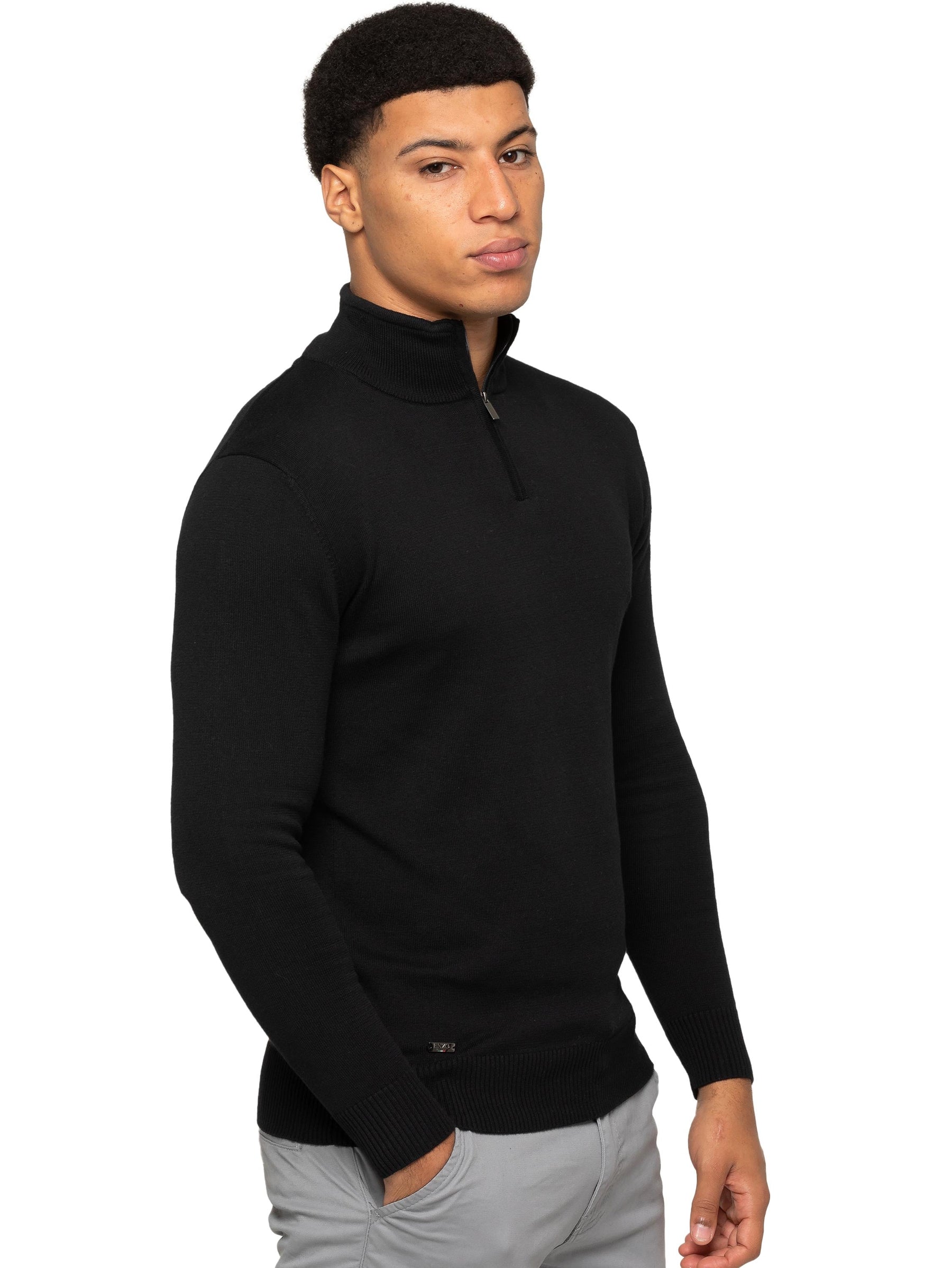 MKS18_KNIT Mens Funnel Neck Knit Jumper - Clearance ENZO RAWDENIM