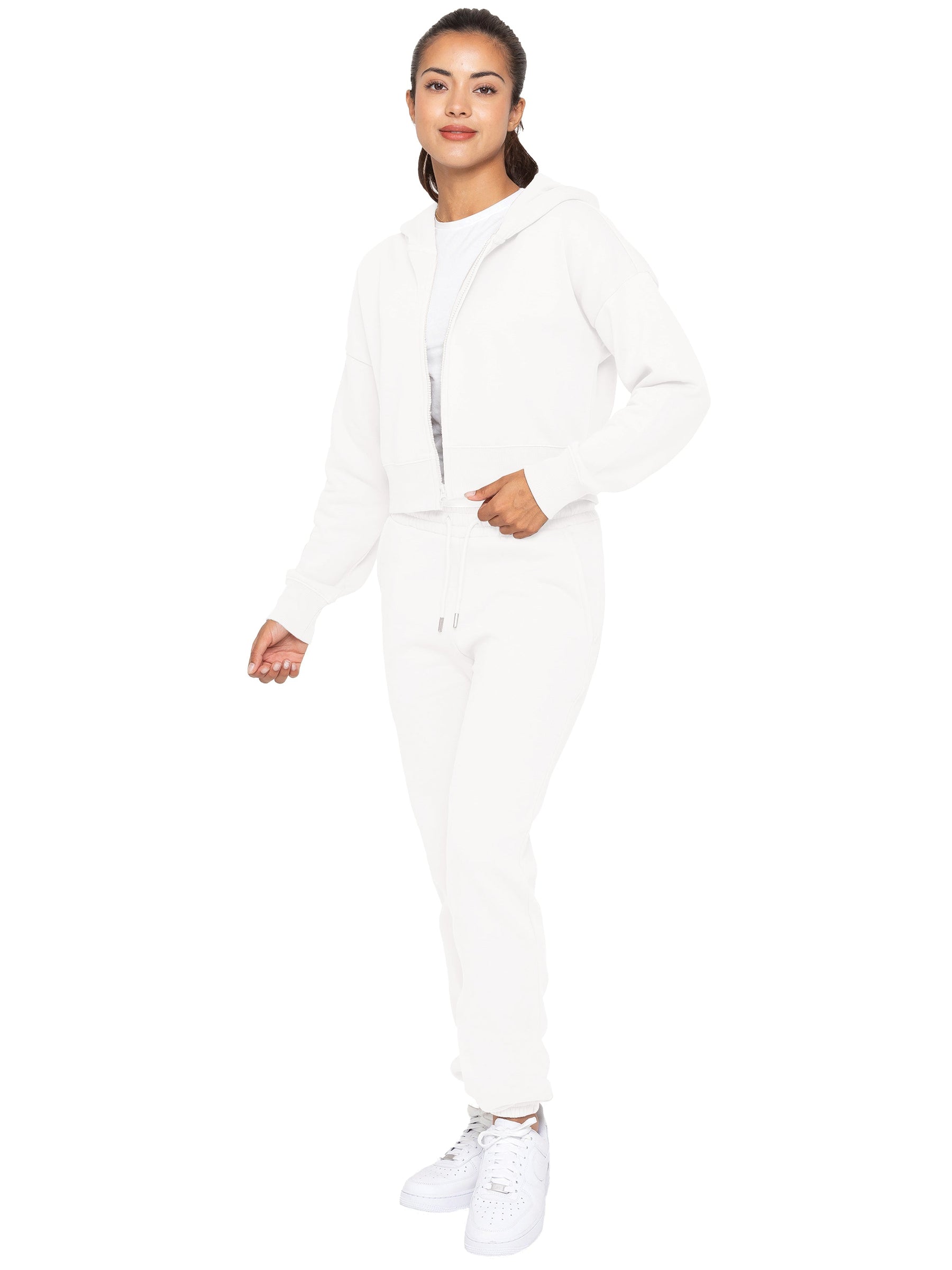 EZLHDCZ595 Copy of Enzo | Womens Cropped Zipped Hoodie ENZO RAWDENIM