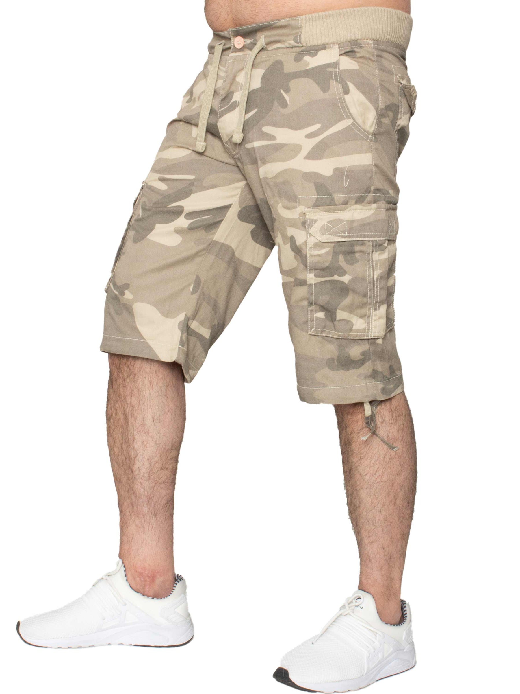 EZS409 Enzo | Mens Cargo Combat Camo Shorts ENZO RAWDENIM