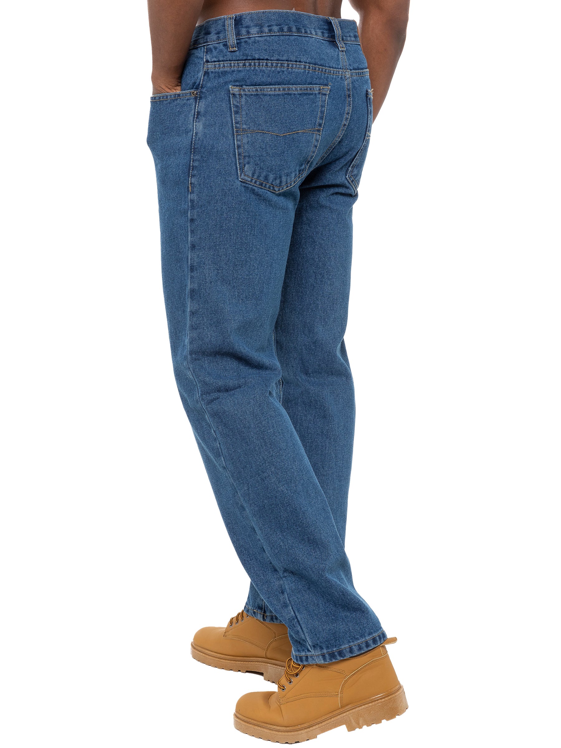 Mens Stone Wash Classic Denim Jeans BCB | Blue Circle Designer Menswear