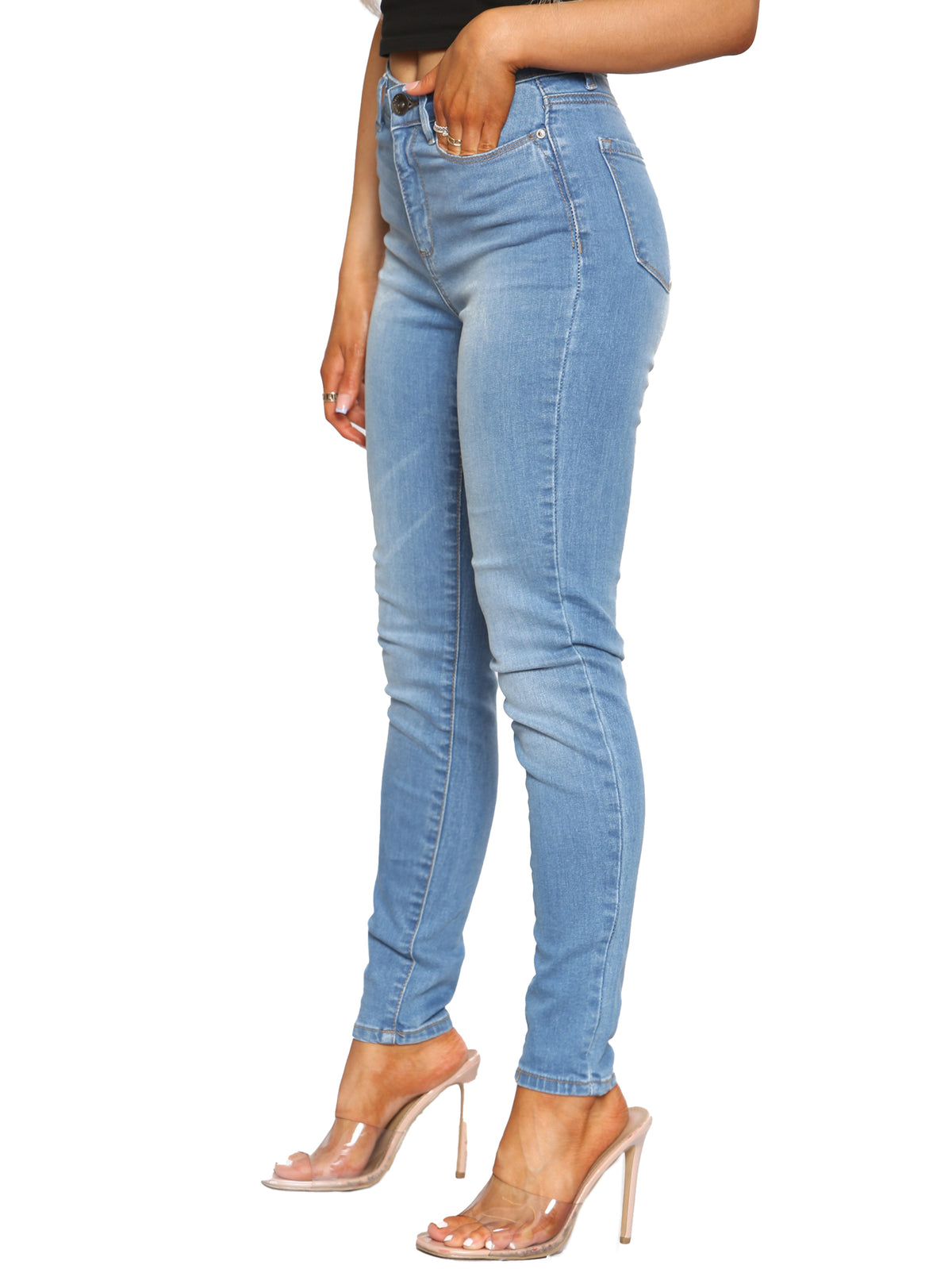 EZL416 Womens Skinny Stretch Denim Jeans UK Size 8-20 | Enzo Designer Womenswear ENZO RAWDENIM