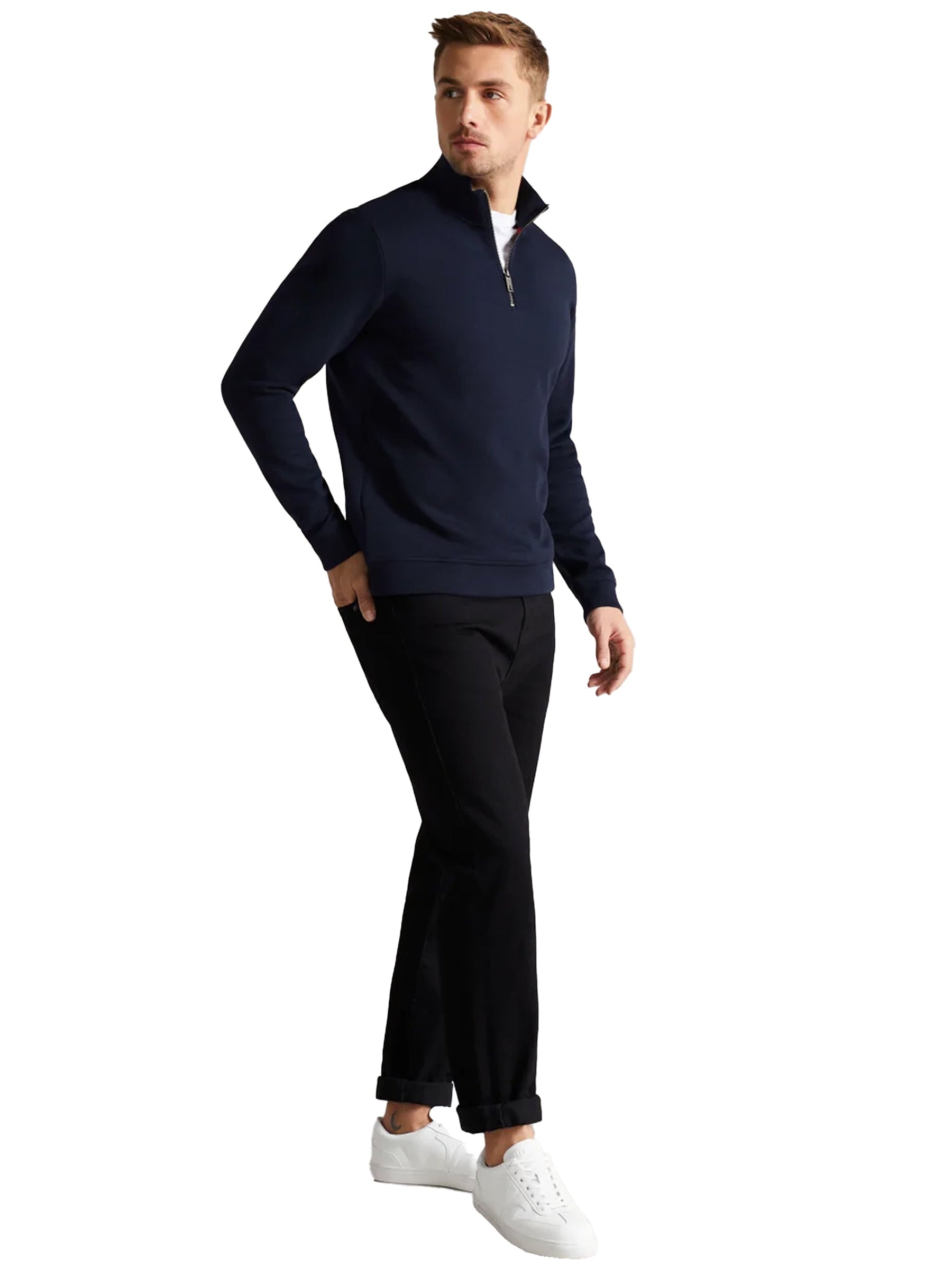 TB_SWEAT_ANTRAM Copy of Ted Baker | Mens Half Zip Funnel Neck Sweat - Antram TED BAKER RAWDENIM