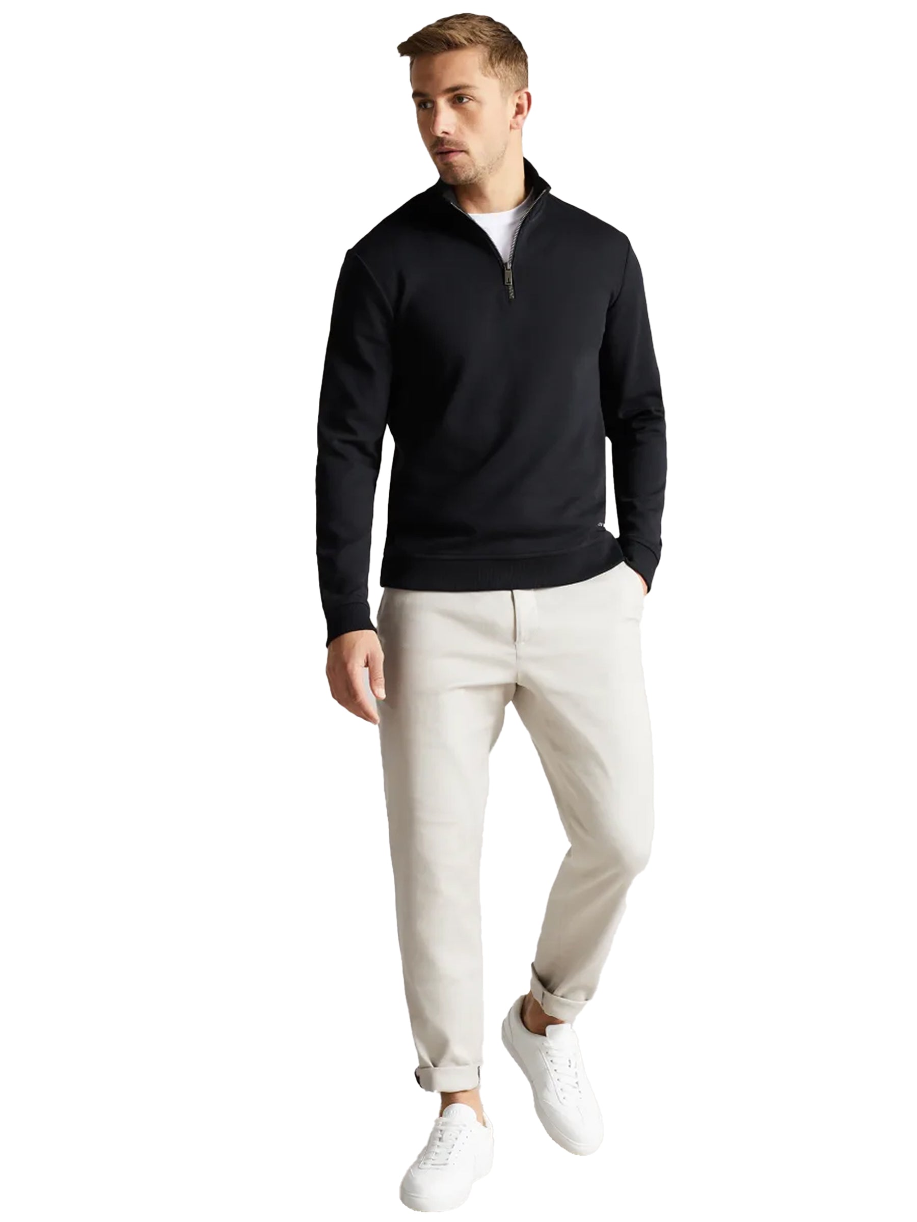 TB_SWEAT_ANTRAM Ted Baker | Mens Half Zip Funnel Neck Sweat - Antram TED BAKER RAWDENIM