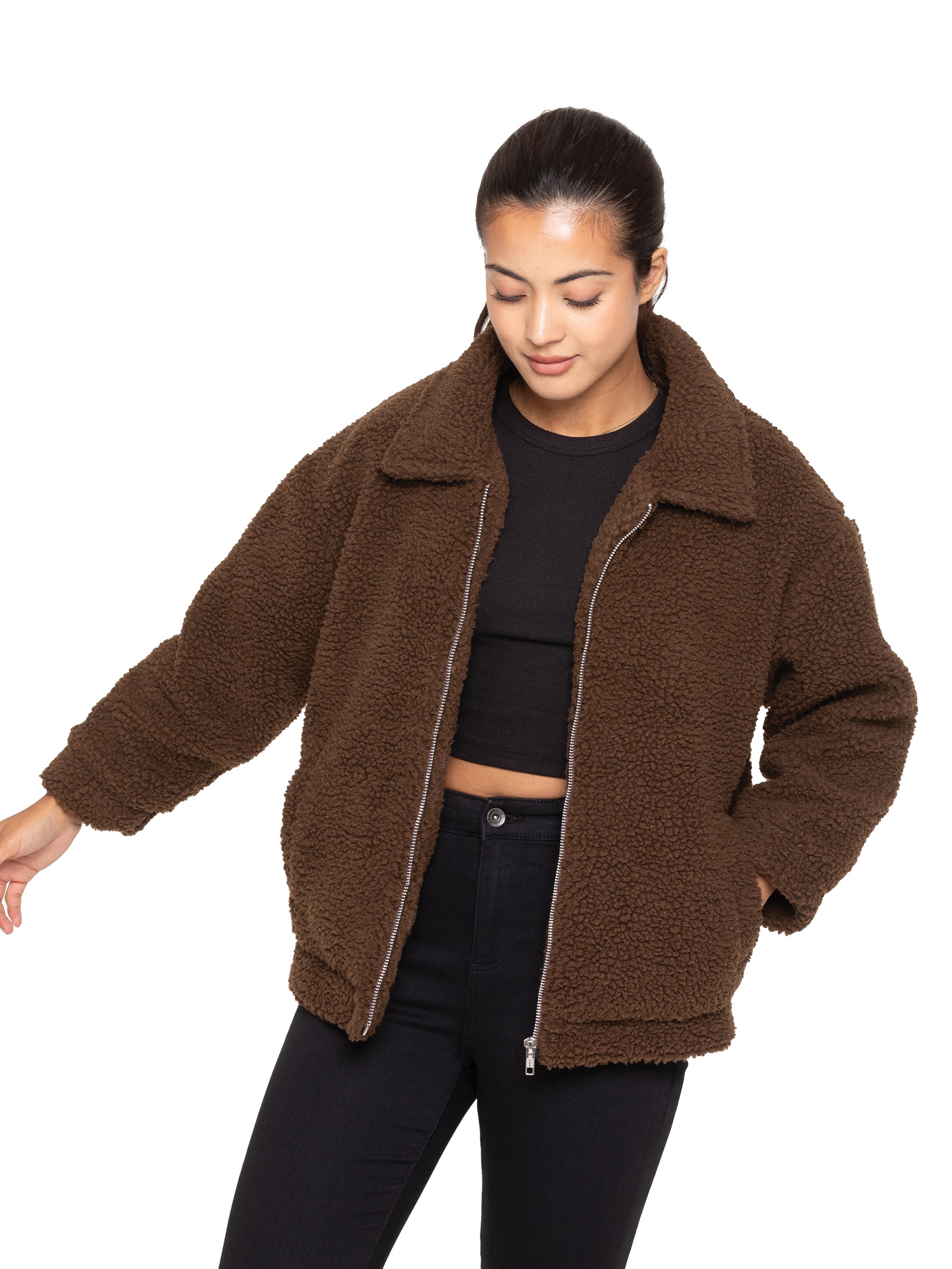 EZLJK625_JACKET Enzo | Womens Borg Jacket ENZO RAWDENIM