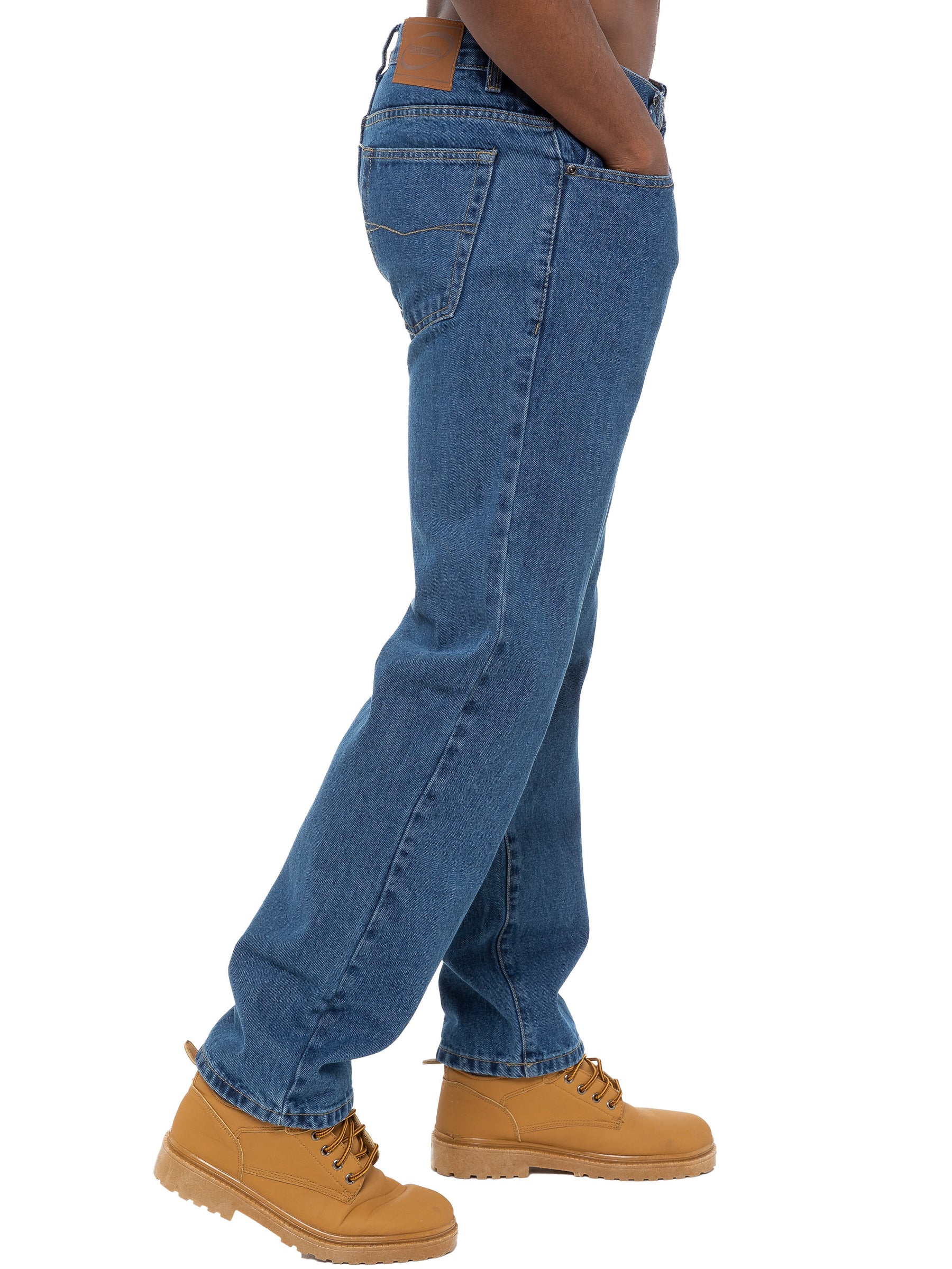 Mens Stone Wash Classic Denim Jeans BCB | Blue Circle Designer Menswear