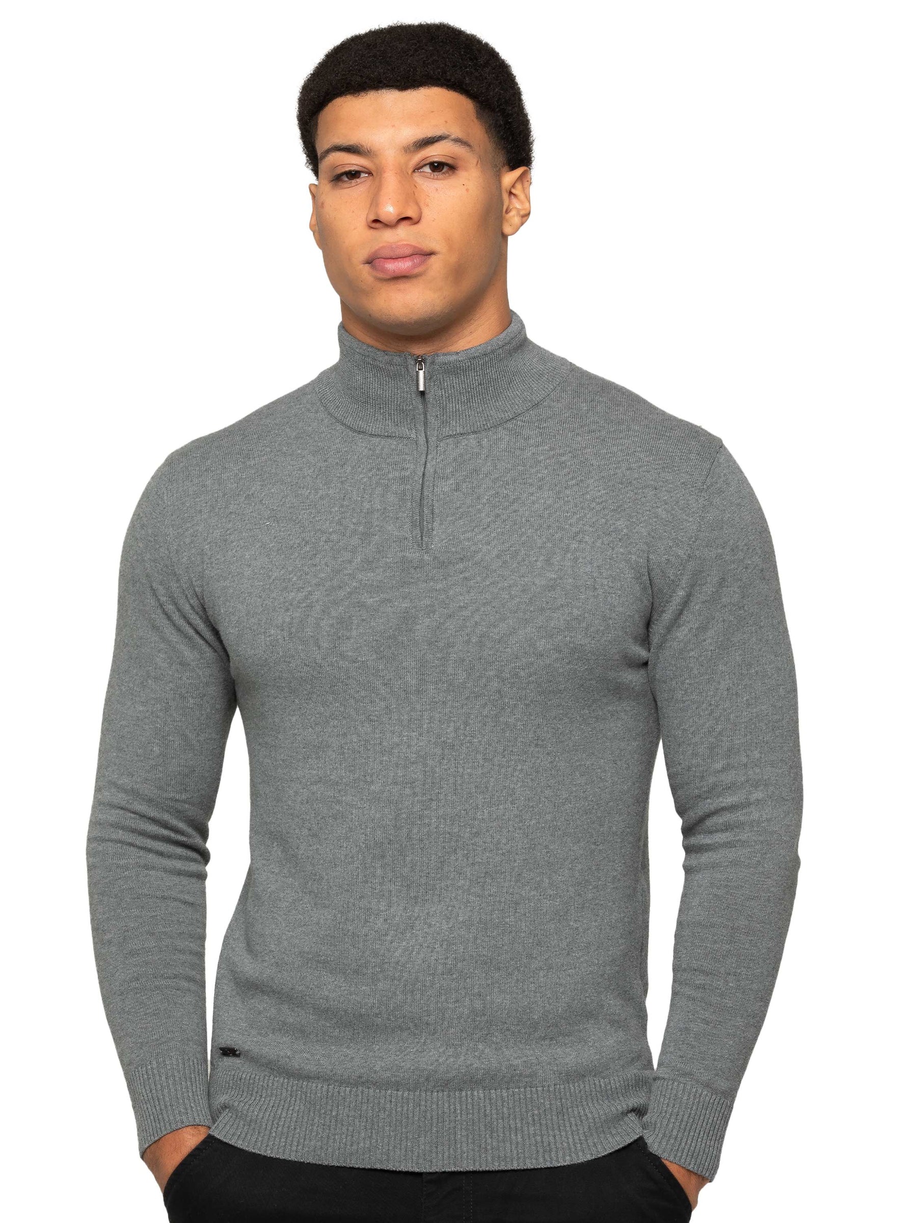 MKS18_KNIT Mens Funnel Neck Knit Jumper - Clearance ENZO RAWDENIM