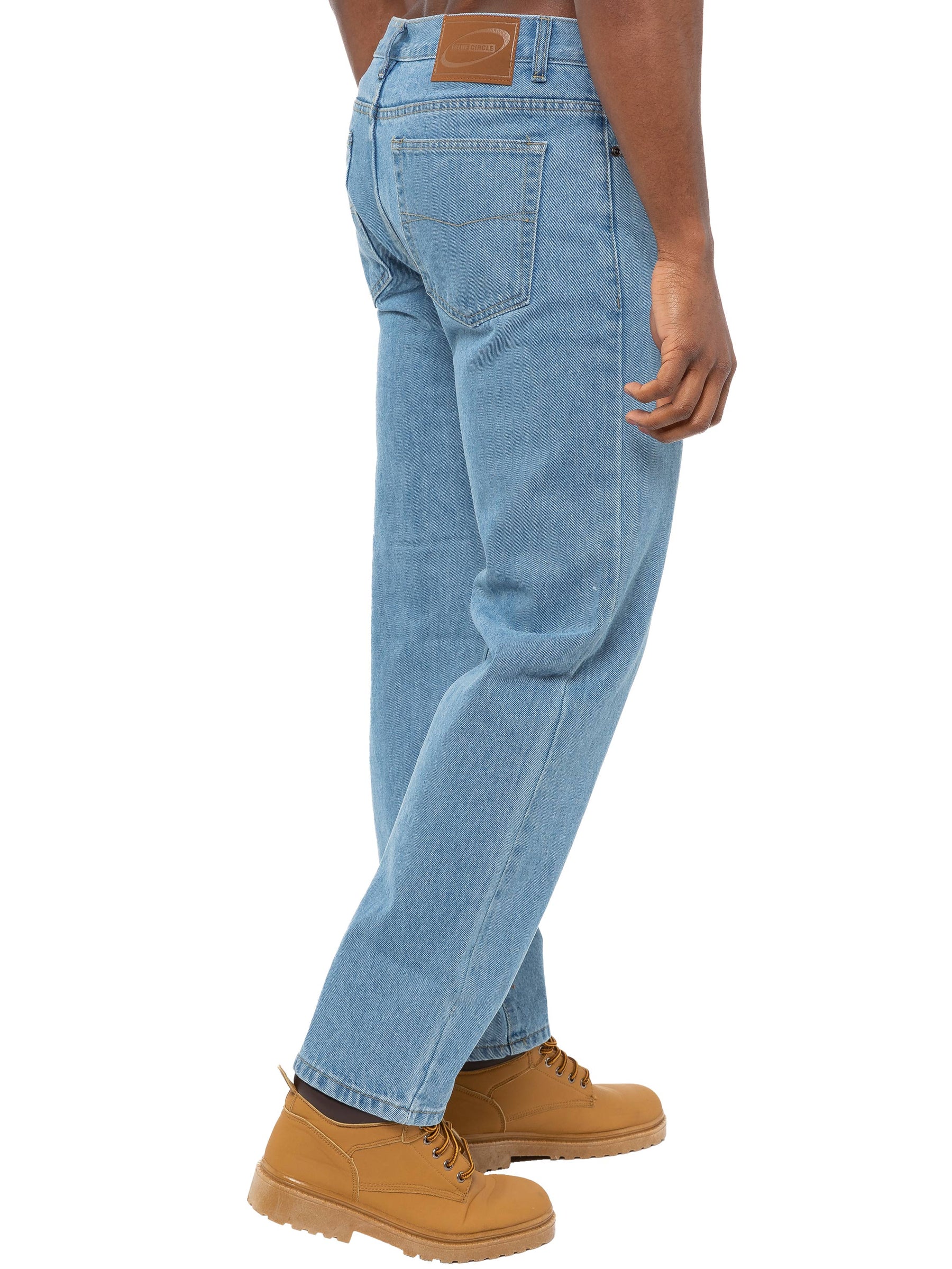 Mens Bleach Wash Classic Denim Jeans BCB2 | Blue Circle Designer Menswear