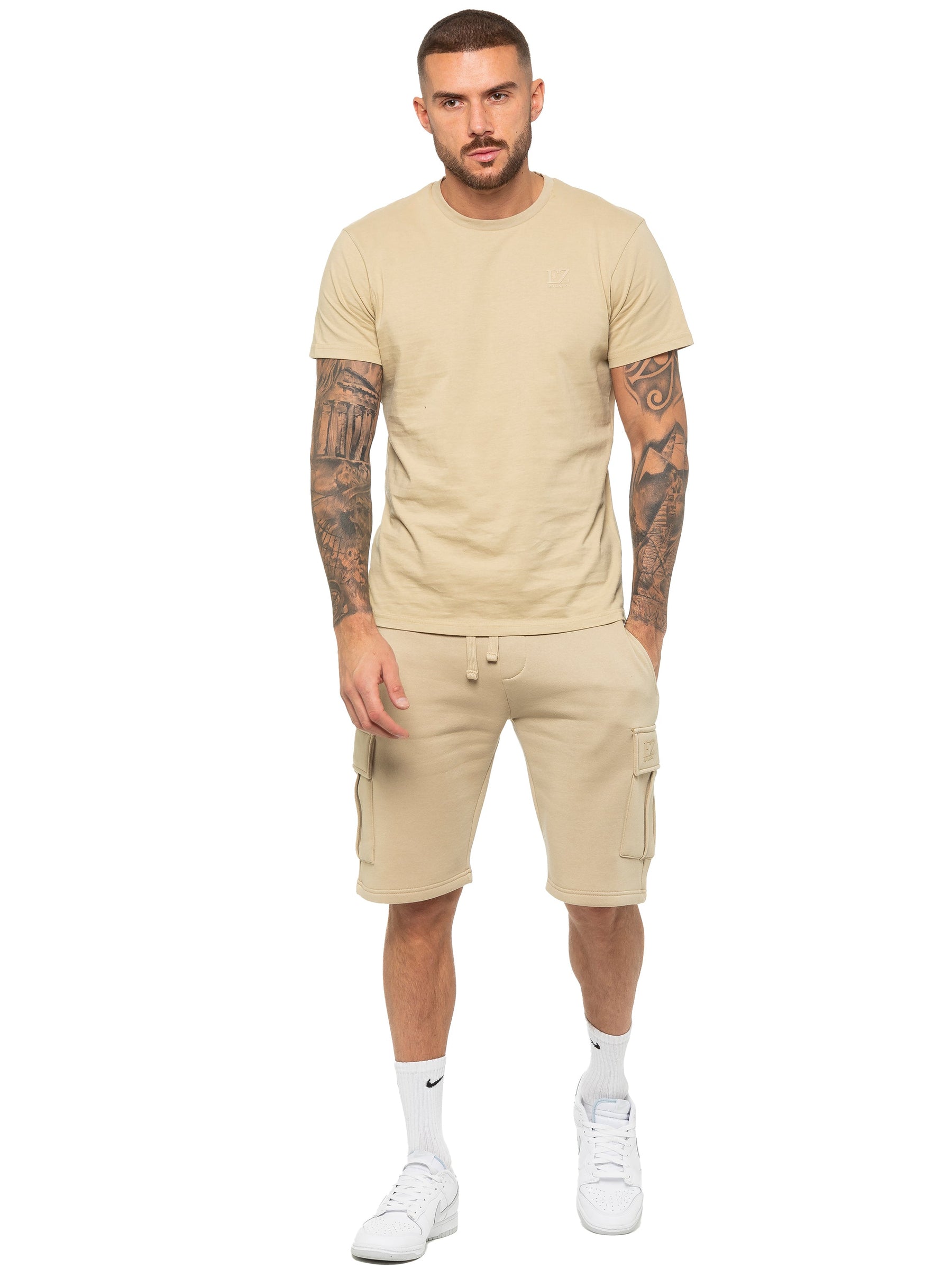 EZSC602 SHORT Enzo | Mens Cargo Fleece Shorts ENZO RAWDENIM
