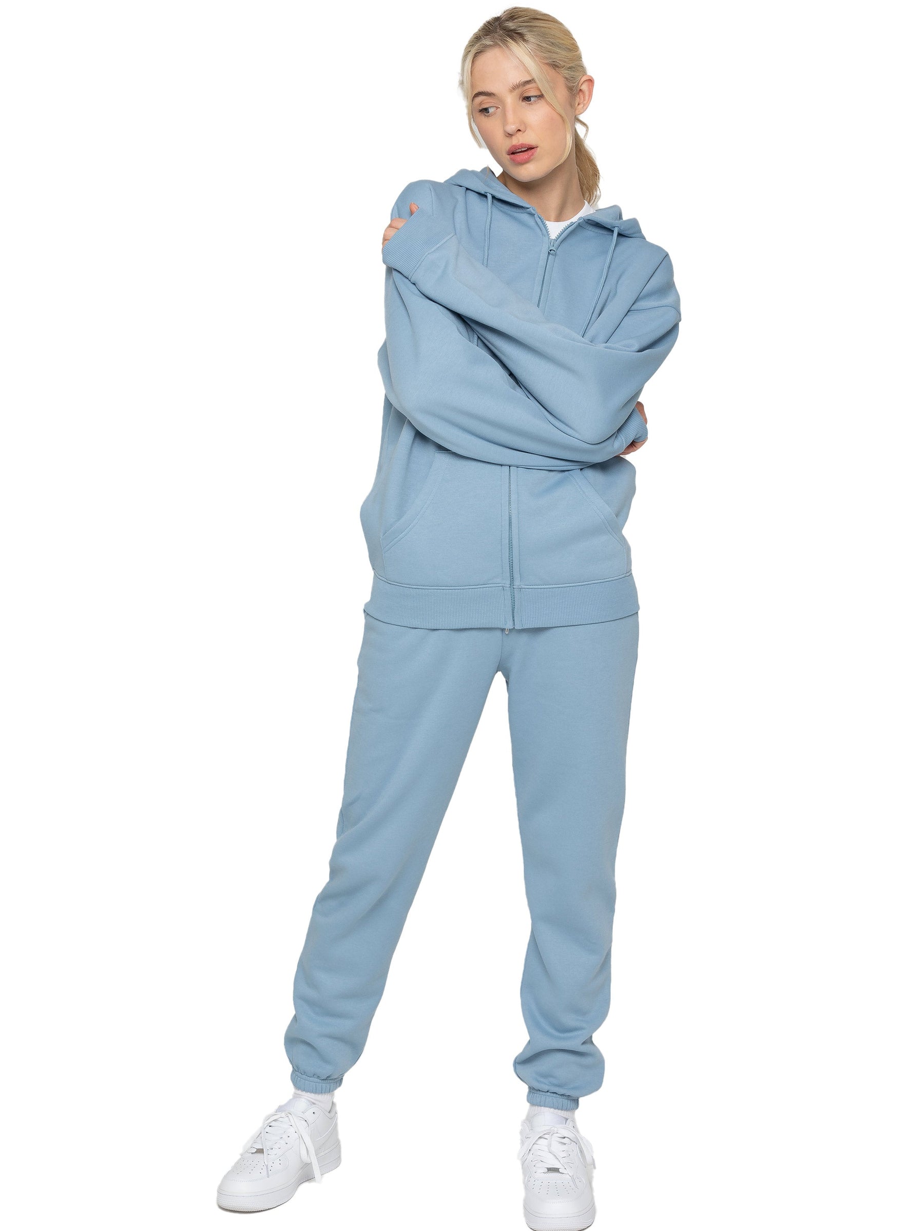 EZLHDZ596 NEW Womens Oversized Zipped Hoodie - Clearance ENZO RAWDENIM