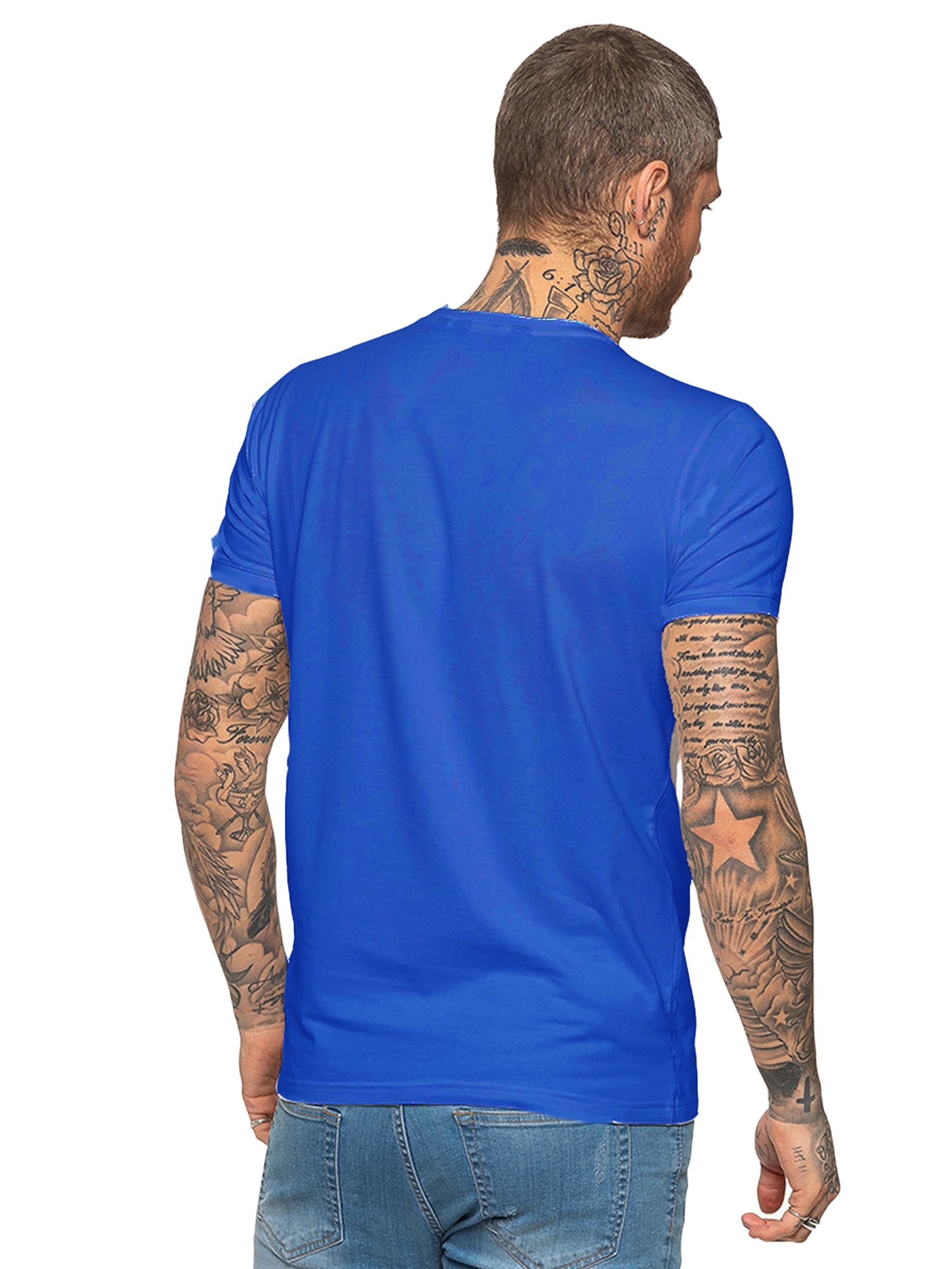 EZTS581 Enzo Mens Slim Fit Stretch Muscle T-Shirt ENZO RAWDENIM