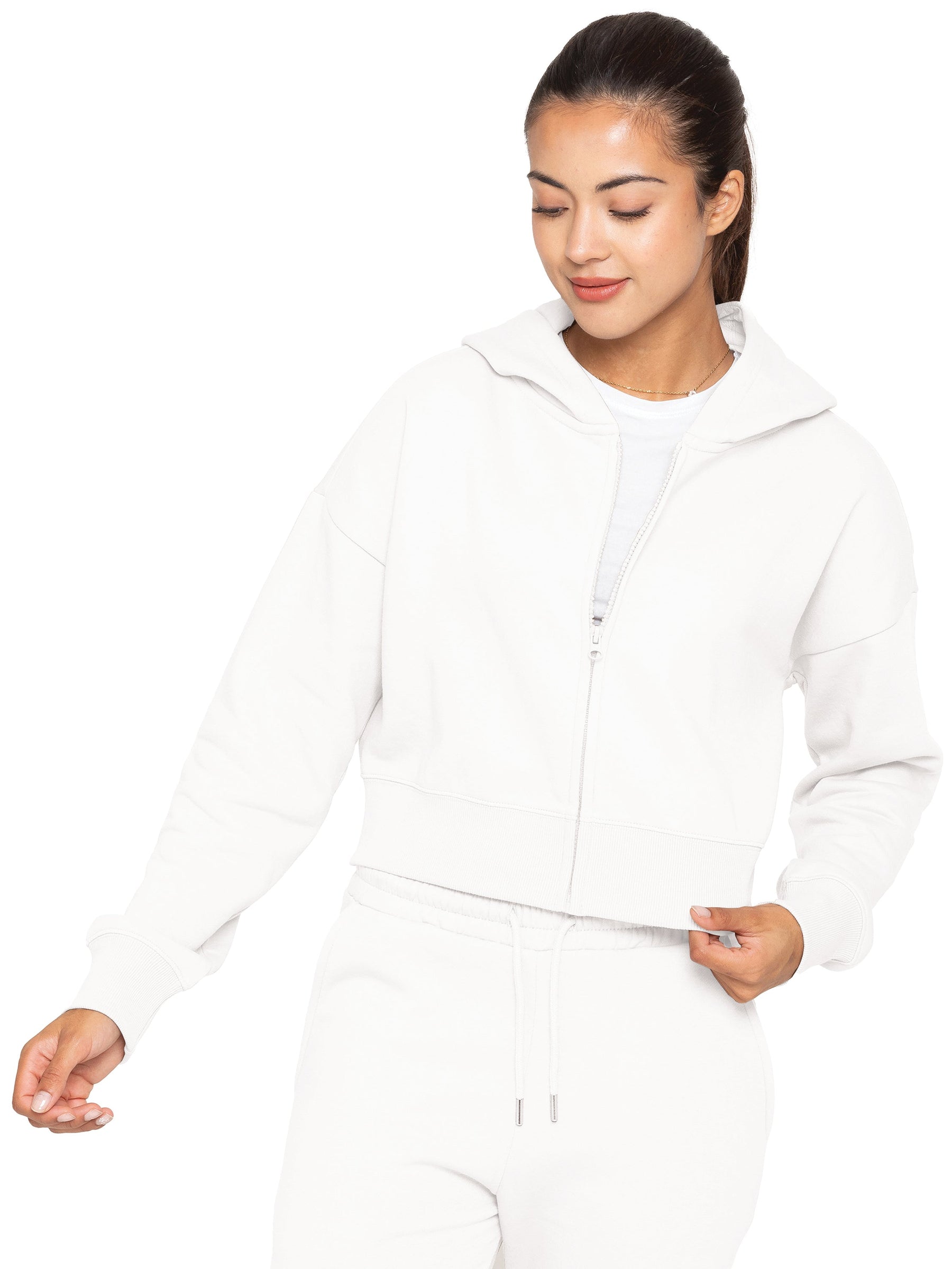 EZLHDCZ595 Copy of Enzo | Womens Cropped Zipped Hoodie ENZO RAWDENIM