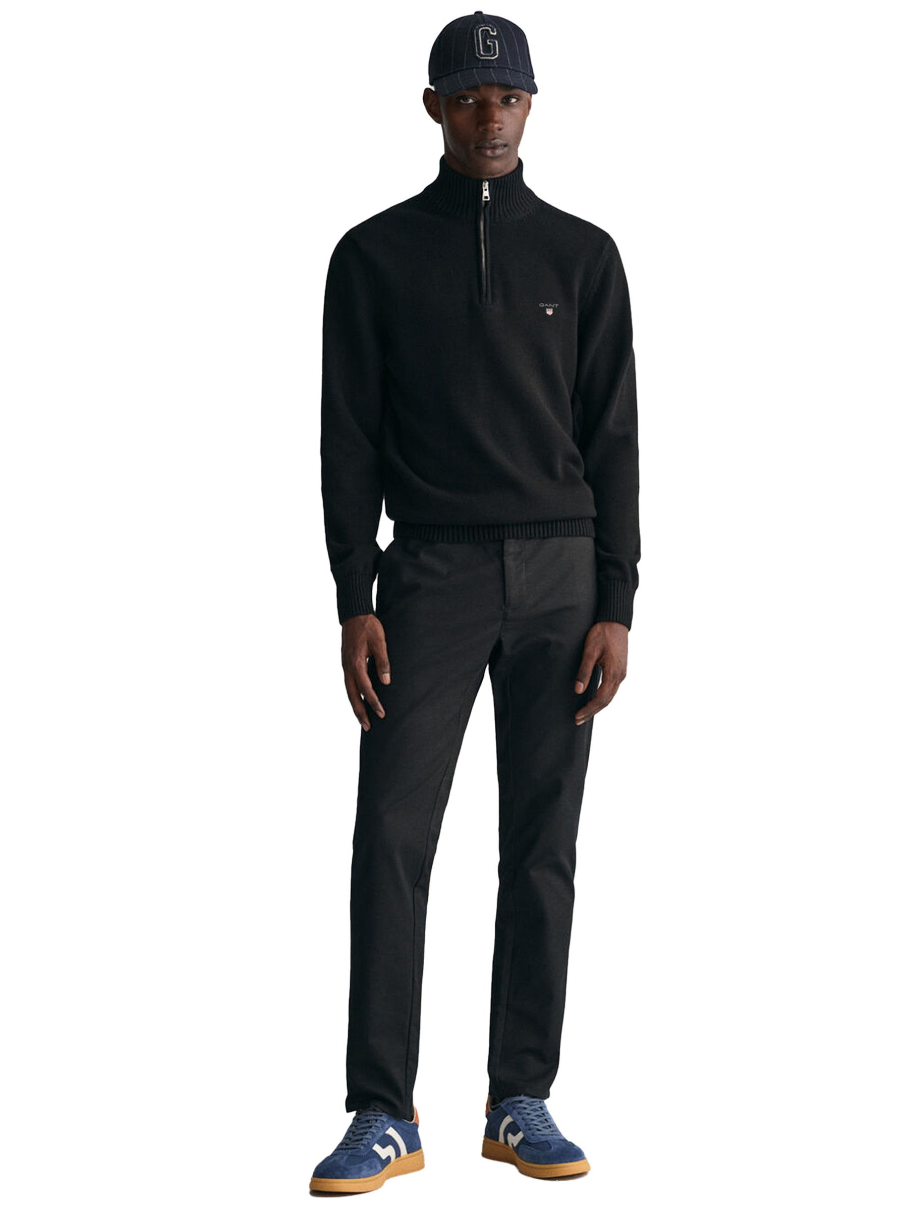 GANT_SWT_HALF_ZIP BLK RAWDENIM RAWDENIM