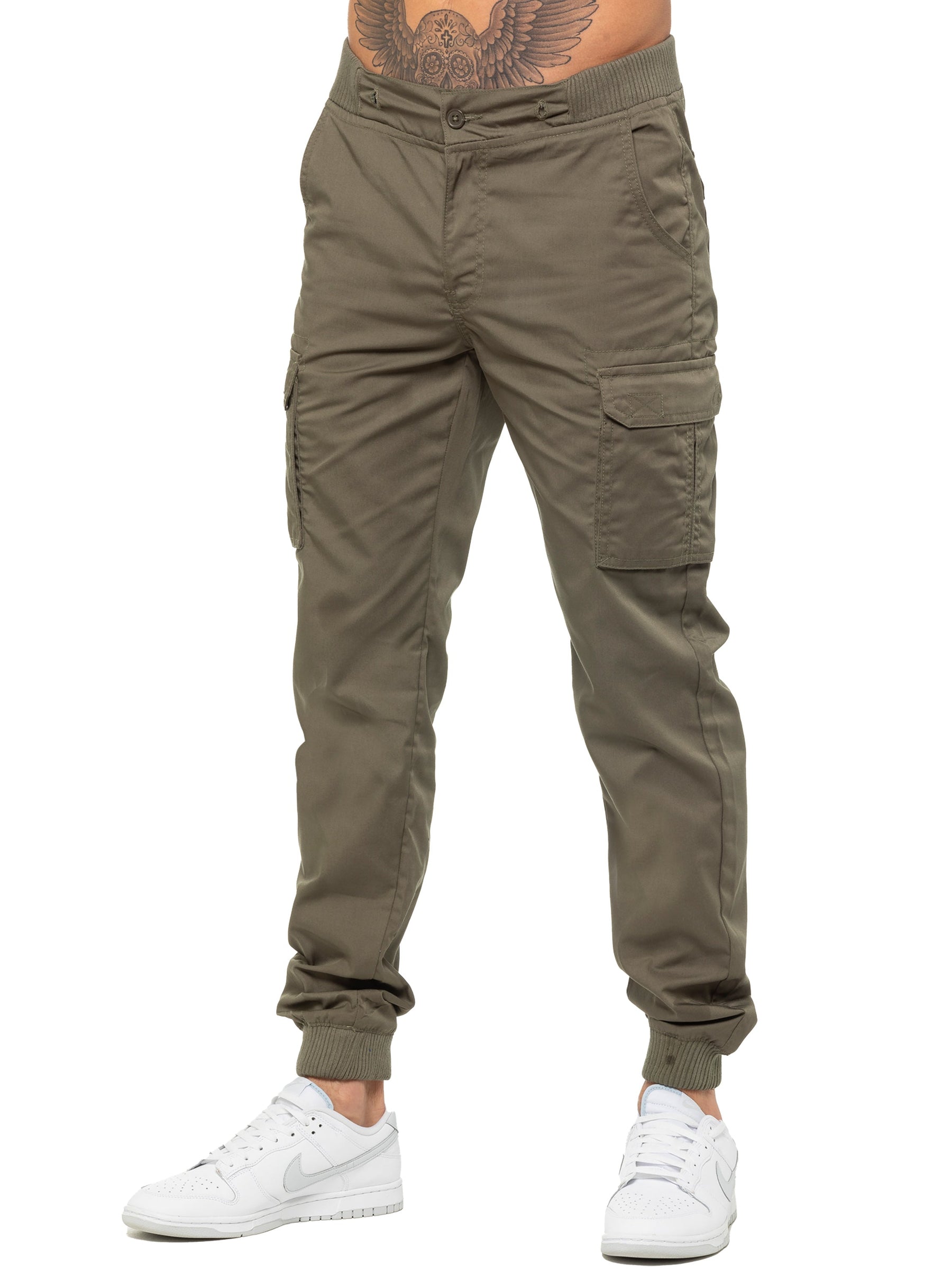 EZ409 Copy of ENZO Mens Military Combat Cuffed Camouflage Jeans ENZO RAWDENIM
